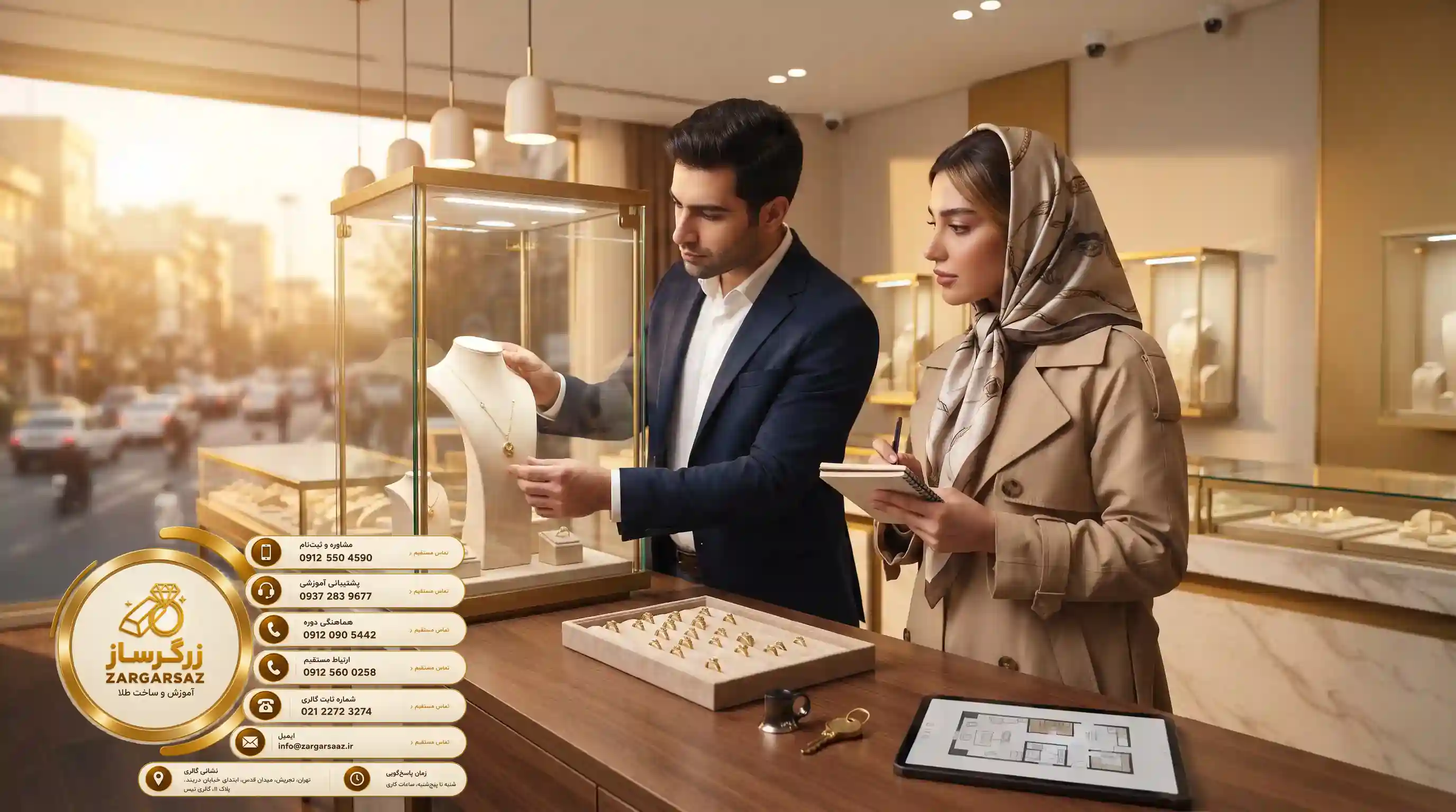 🏬 مدیریت ویترین، چینش و امنیت مغازه طلافروشی
