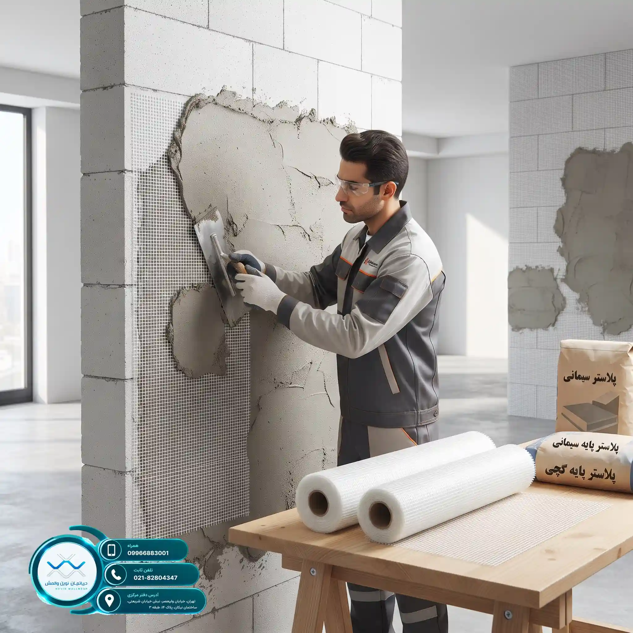 ارزانترین هزینه اجرای وال مش با مش فایبرگلاس E-Glass