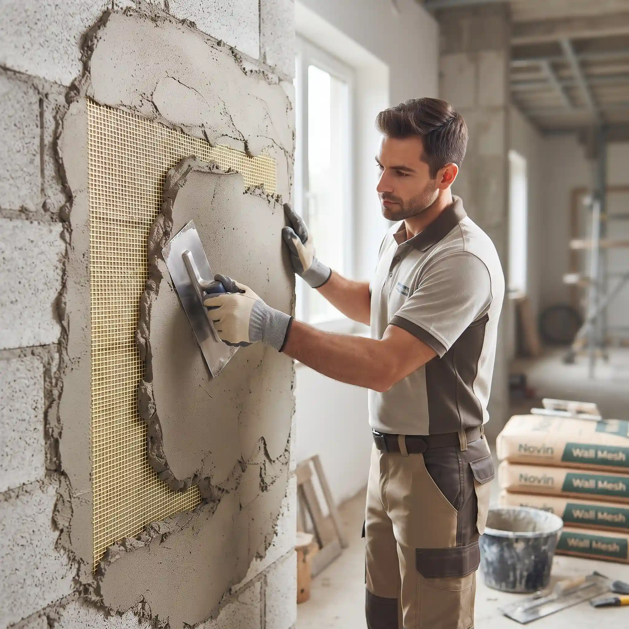 خرید پلاستر پایه سیمانی دپارتمان نوین وال مش در ساختمان و موفقیت بناها