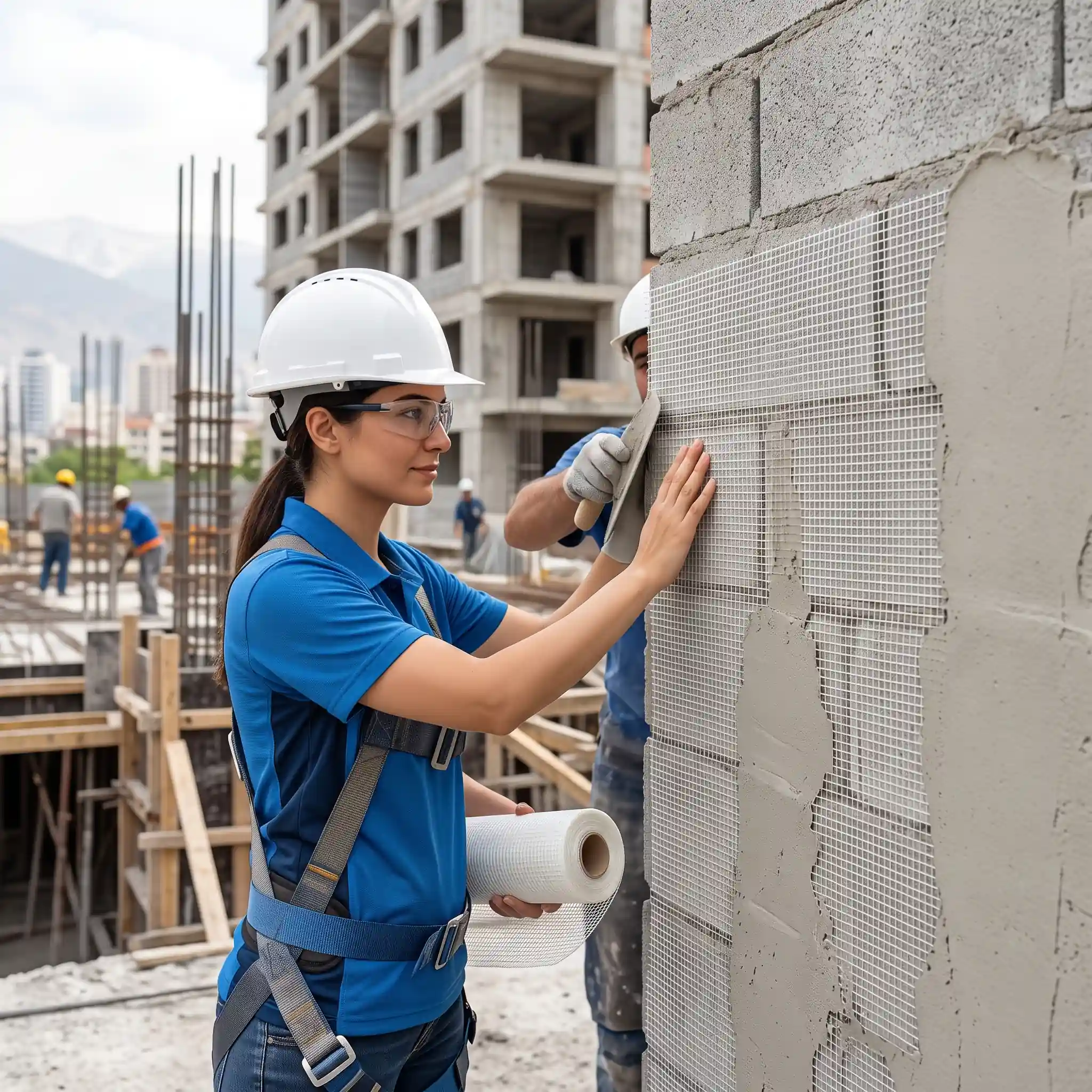 بهترین انتخاب مهندسان، خرید مش فایبرگلاس E-Glass ضد زلزله نوین