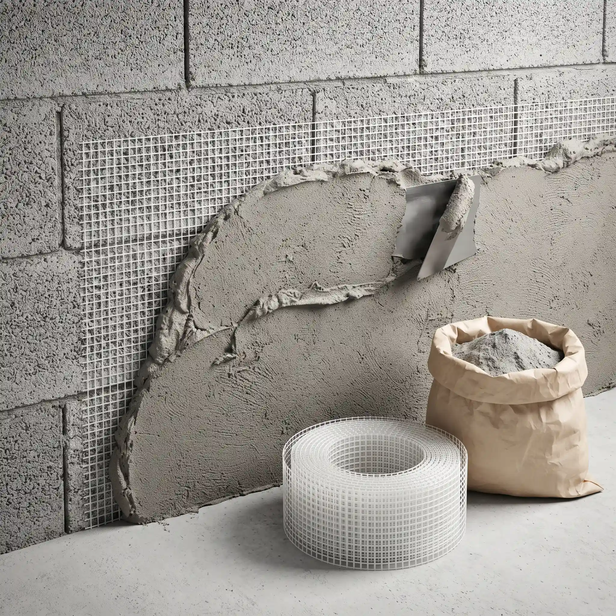 خرید پلاستر پایه سیمانی نوین وال مش برای دیوار و مقاومت تارسازه