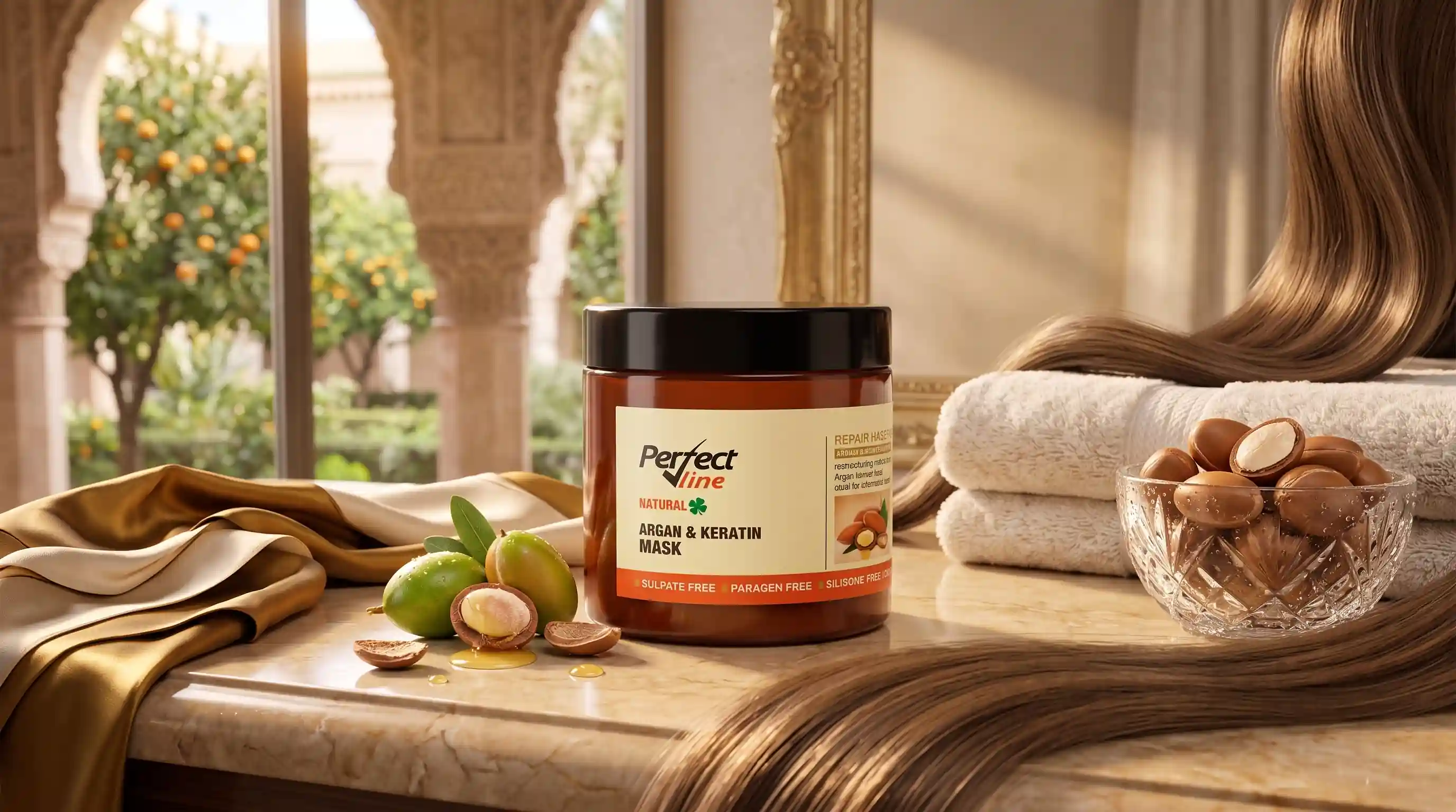 معرفی کامل ماسک موآرگان و کراتین پرفکت ﻻین | Perfect Line Argan & Keratin Mask