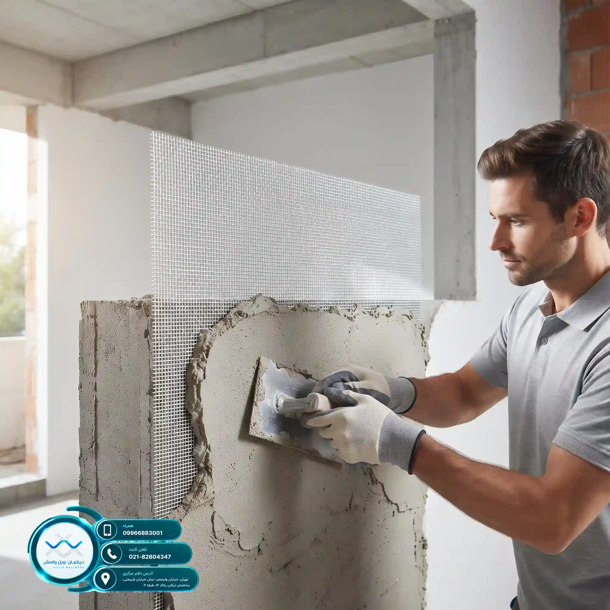 هزینه اجرای وال مش با مش C-Glass مقاومسازی ایمن و دقیق