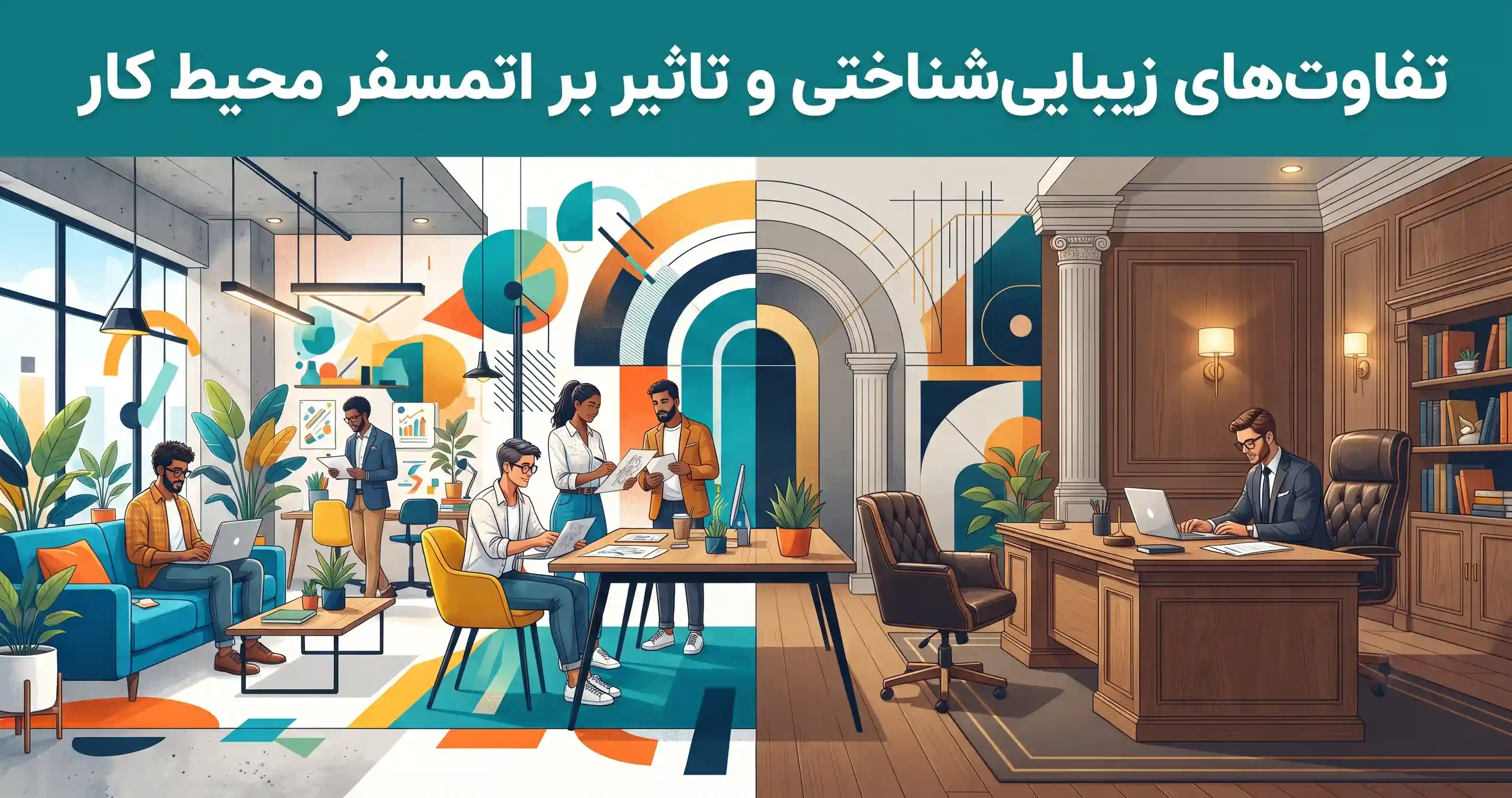 🎨 تفاوت‌های زیبایی‌شناختی و تاثیر بر اتمسفر محیط کار