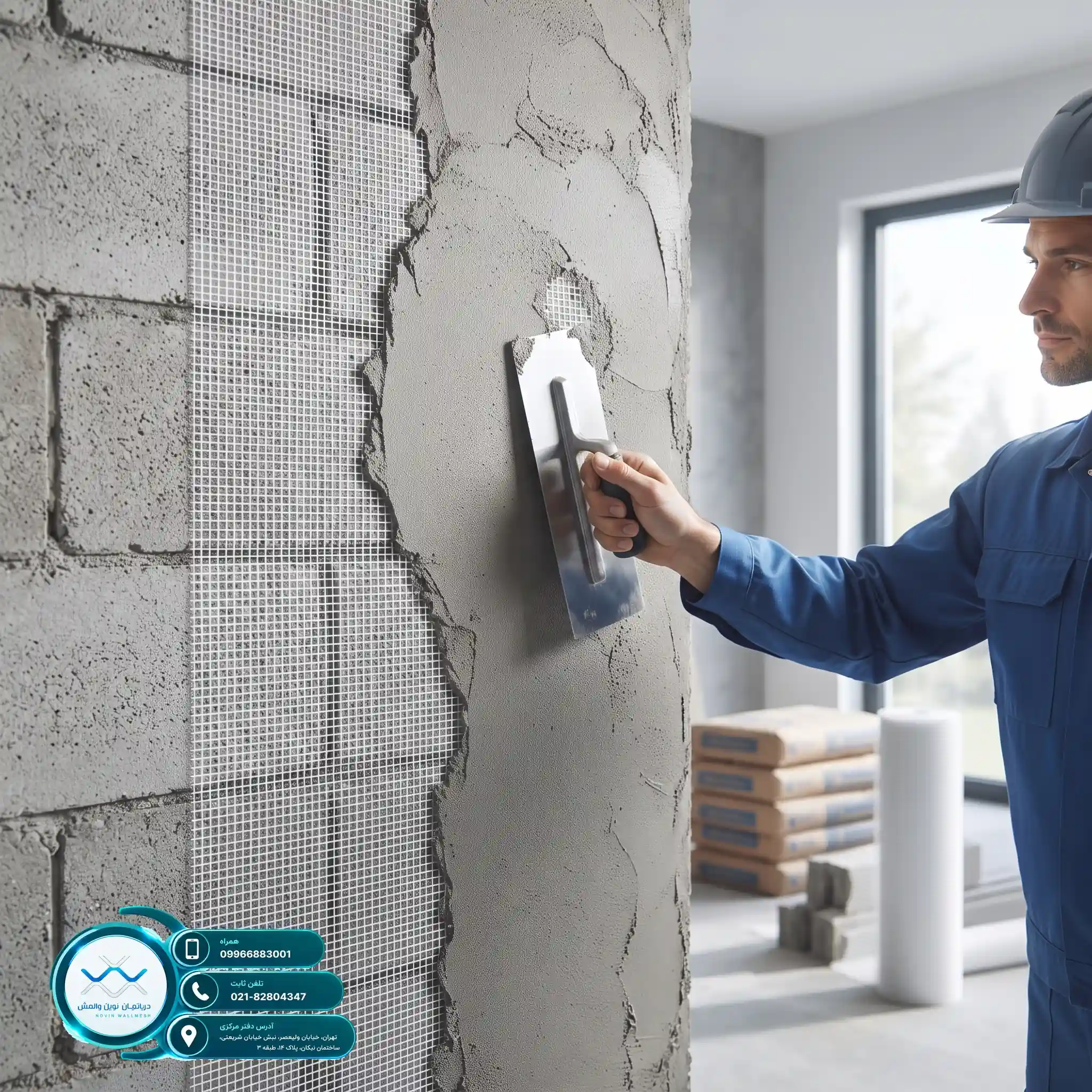 ایمنسازی دیوار با هزینه اجرای وال مش و مش C-Glass