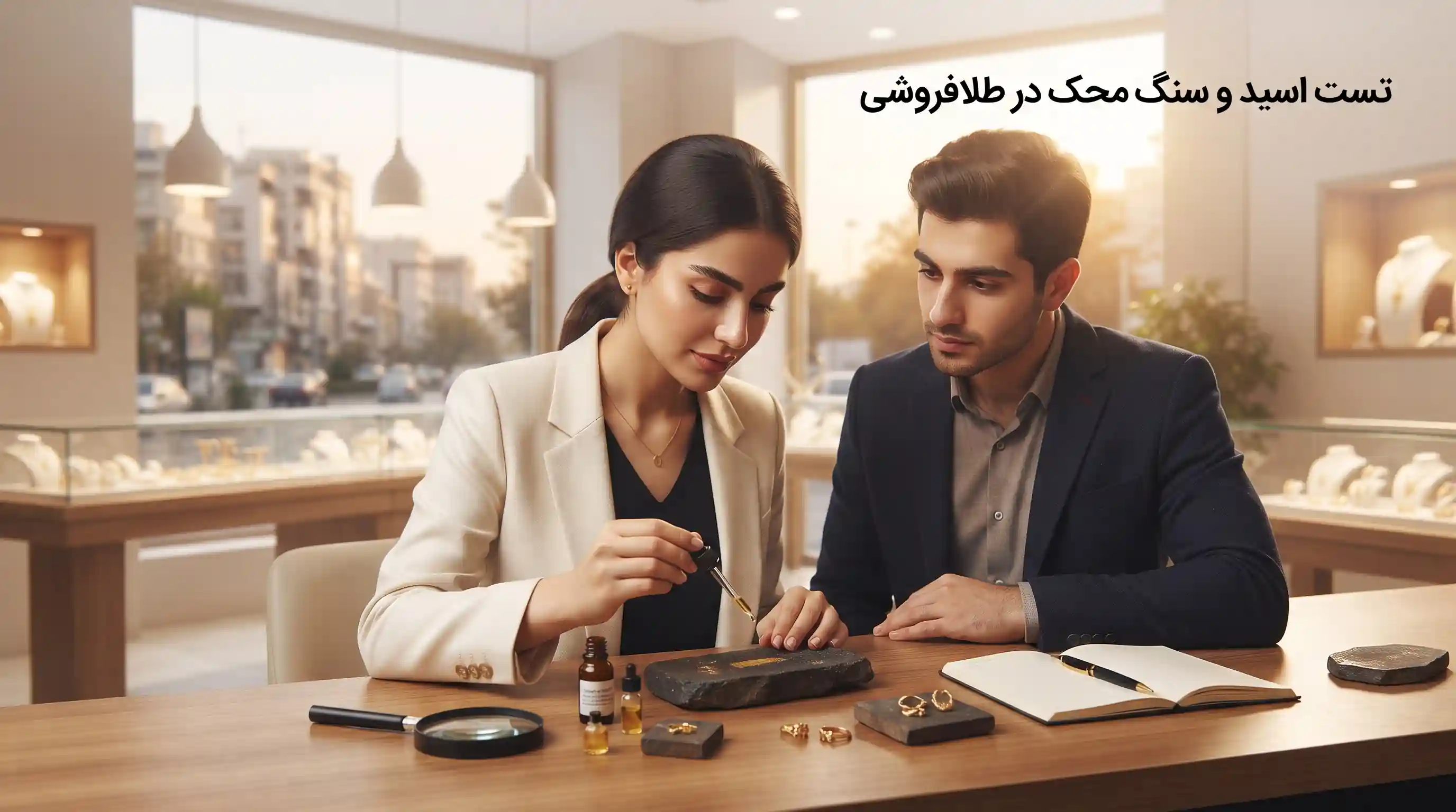 🧪 تست اسید و سنگ محک در طلافروشی