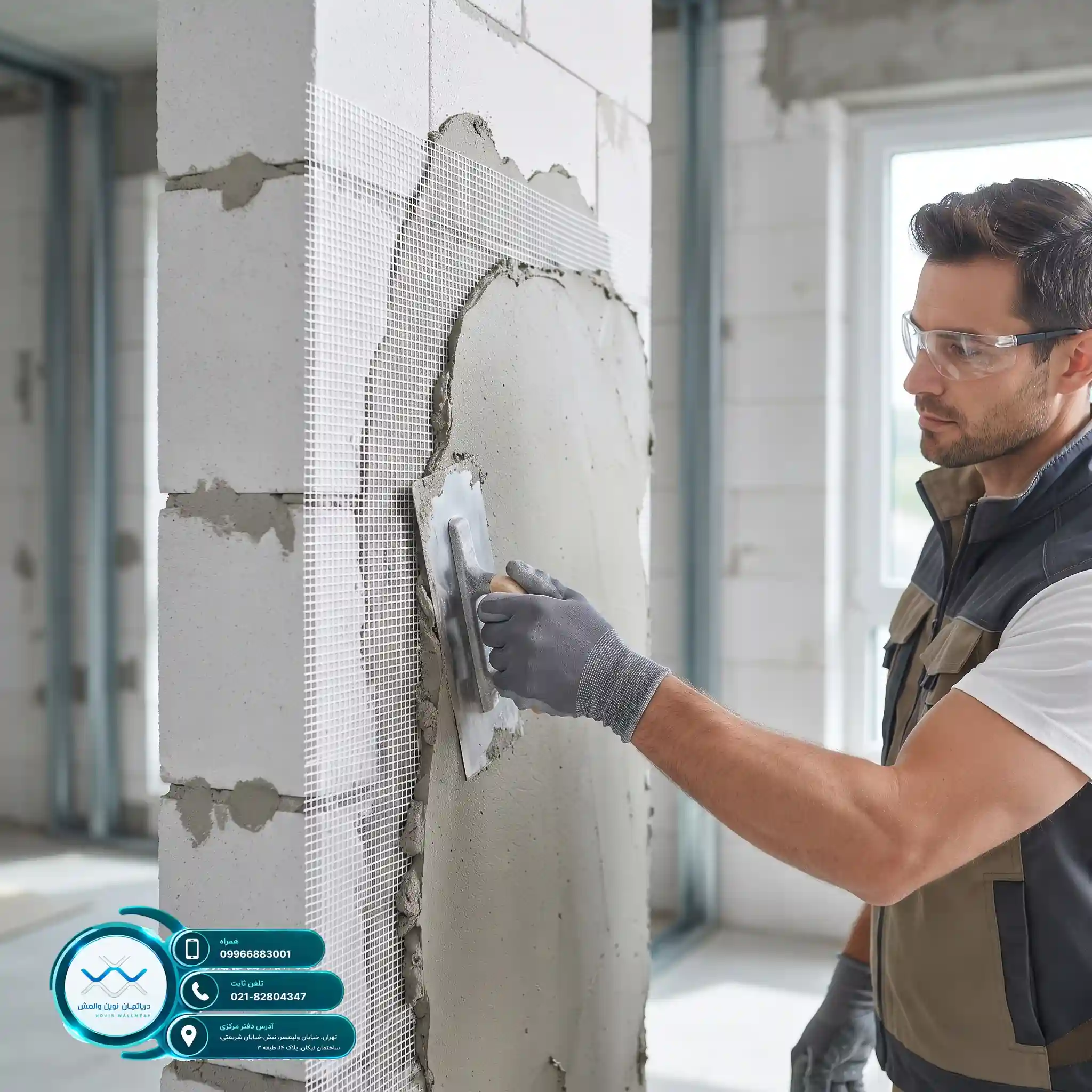 مدیریت هزینه اجرای وال مش با پلاستر پایه سیمانی ایمن و مقاوم