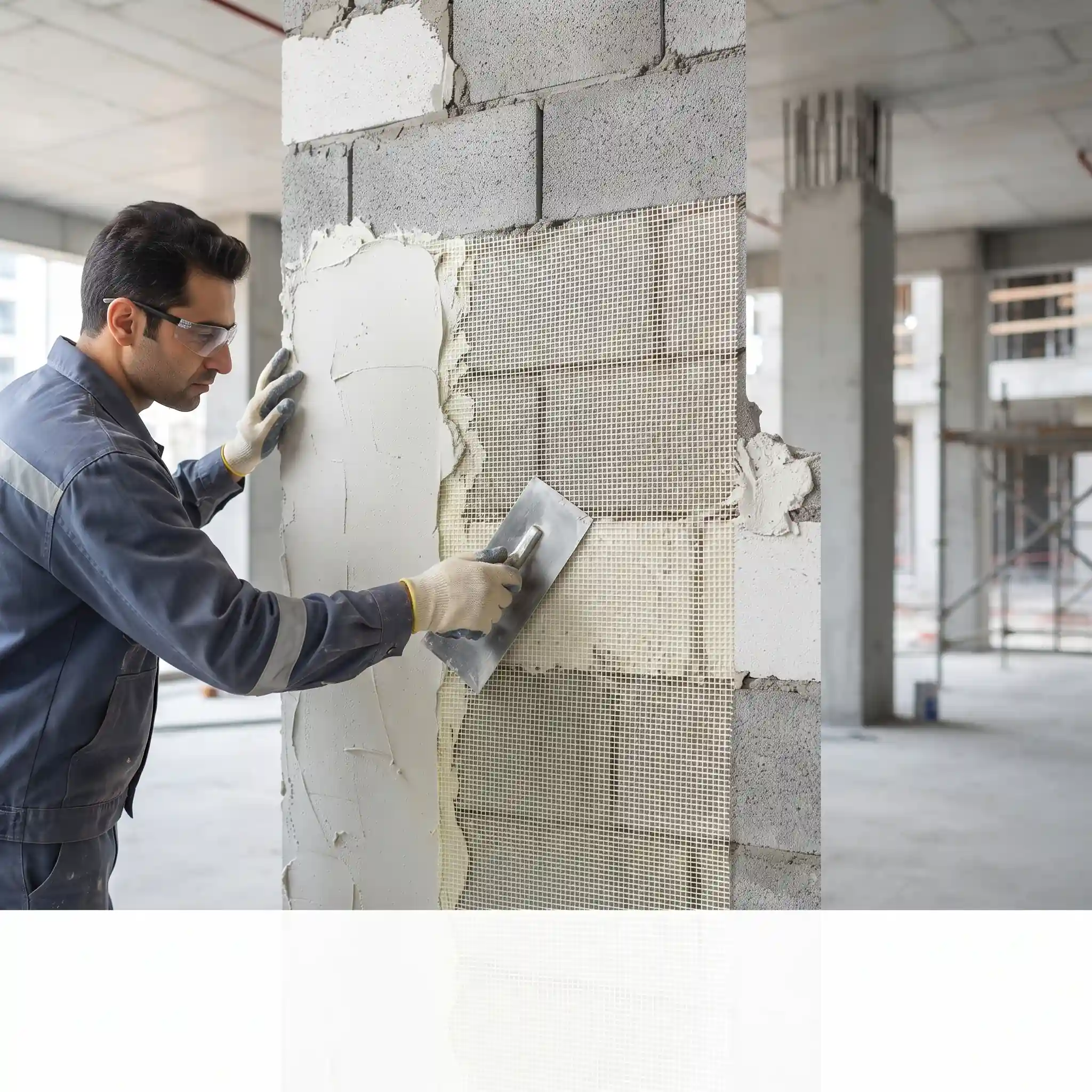 مقاوم سازی دیوارهای غیرسازهای با مش E-Glass استاندارد