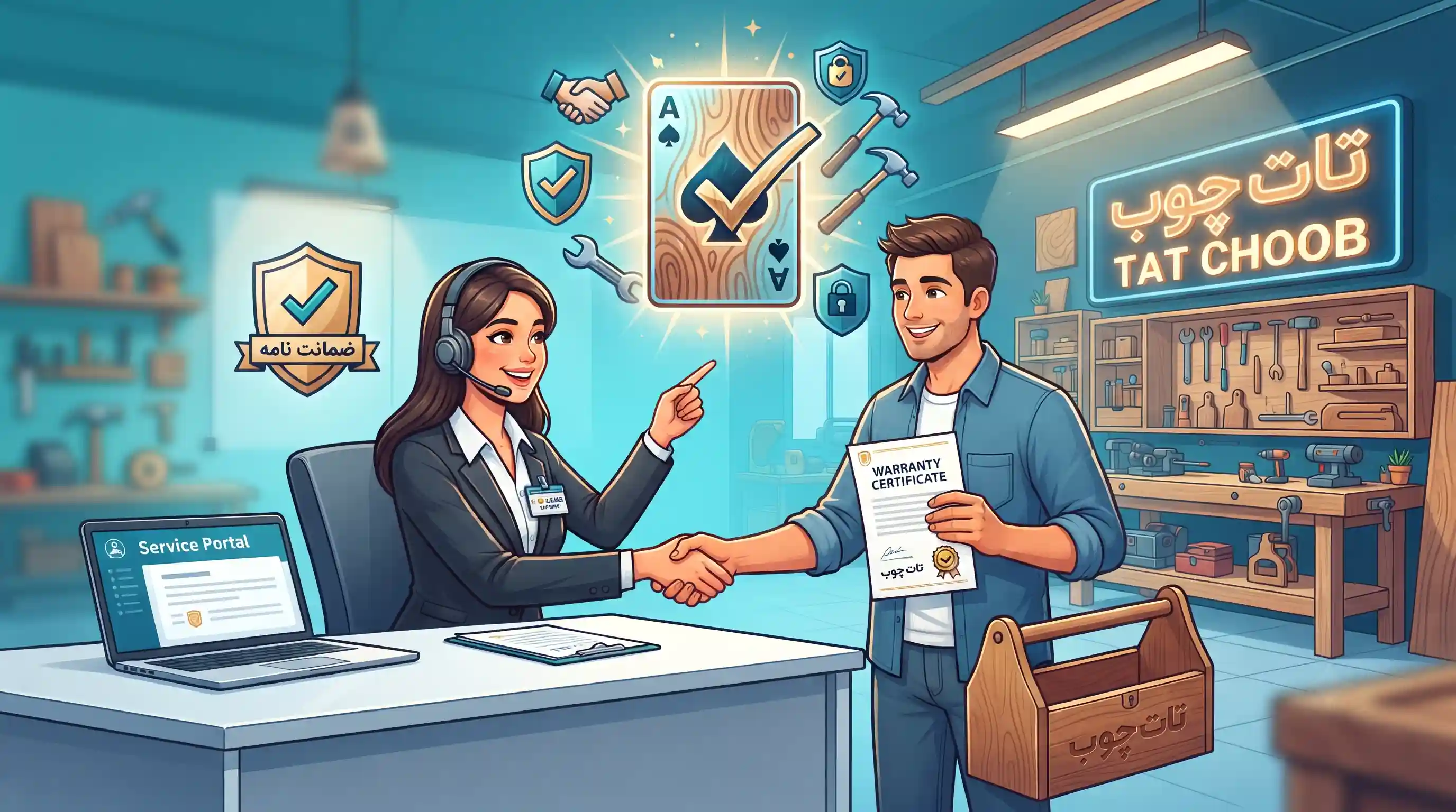 🤝 چرا خدمات پس از فروش و ضمانت تات چوب یک برگ برنده است
