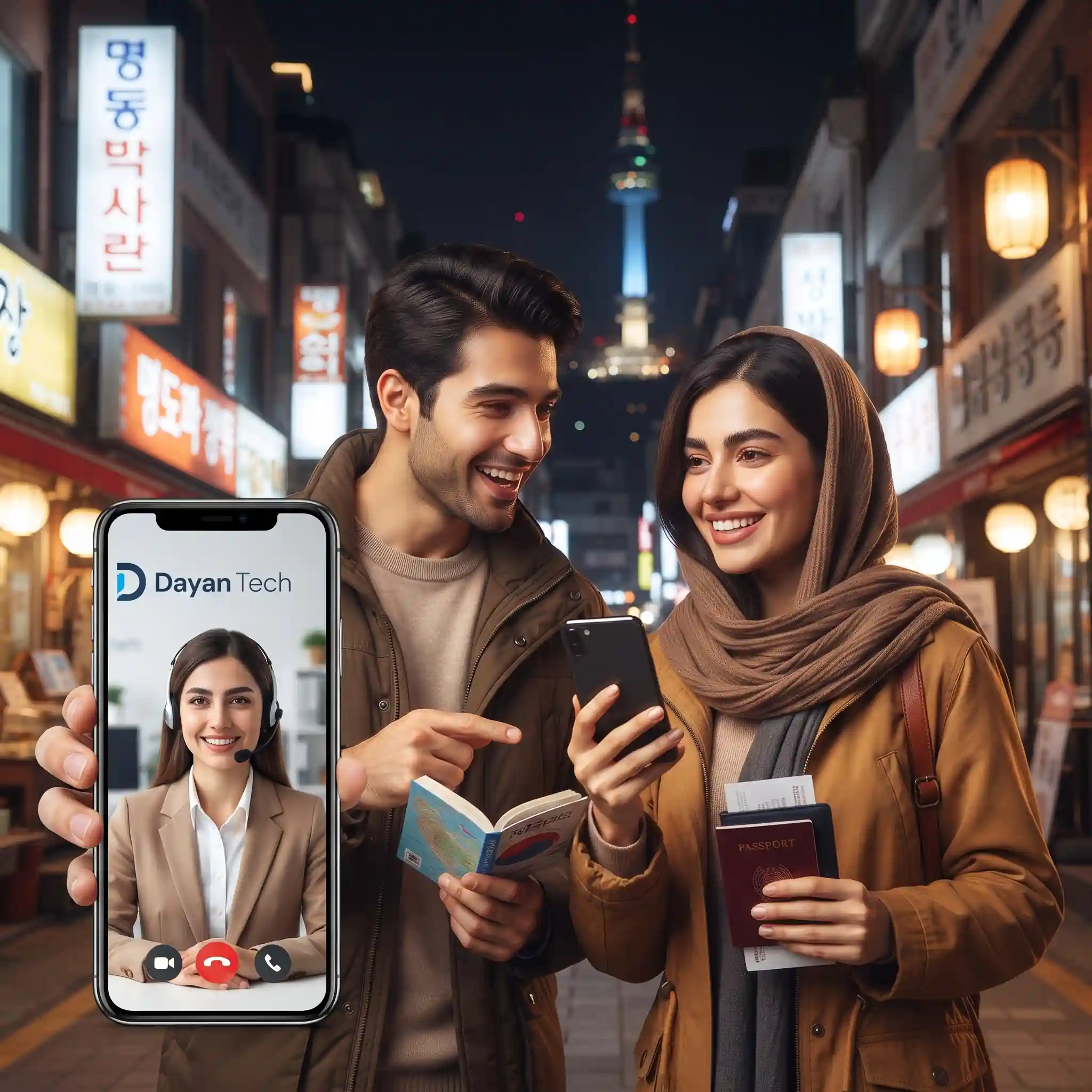 پشتیبانی ۲۴ ساعته در تور ژاپن و کره جنوبی دایان تک