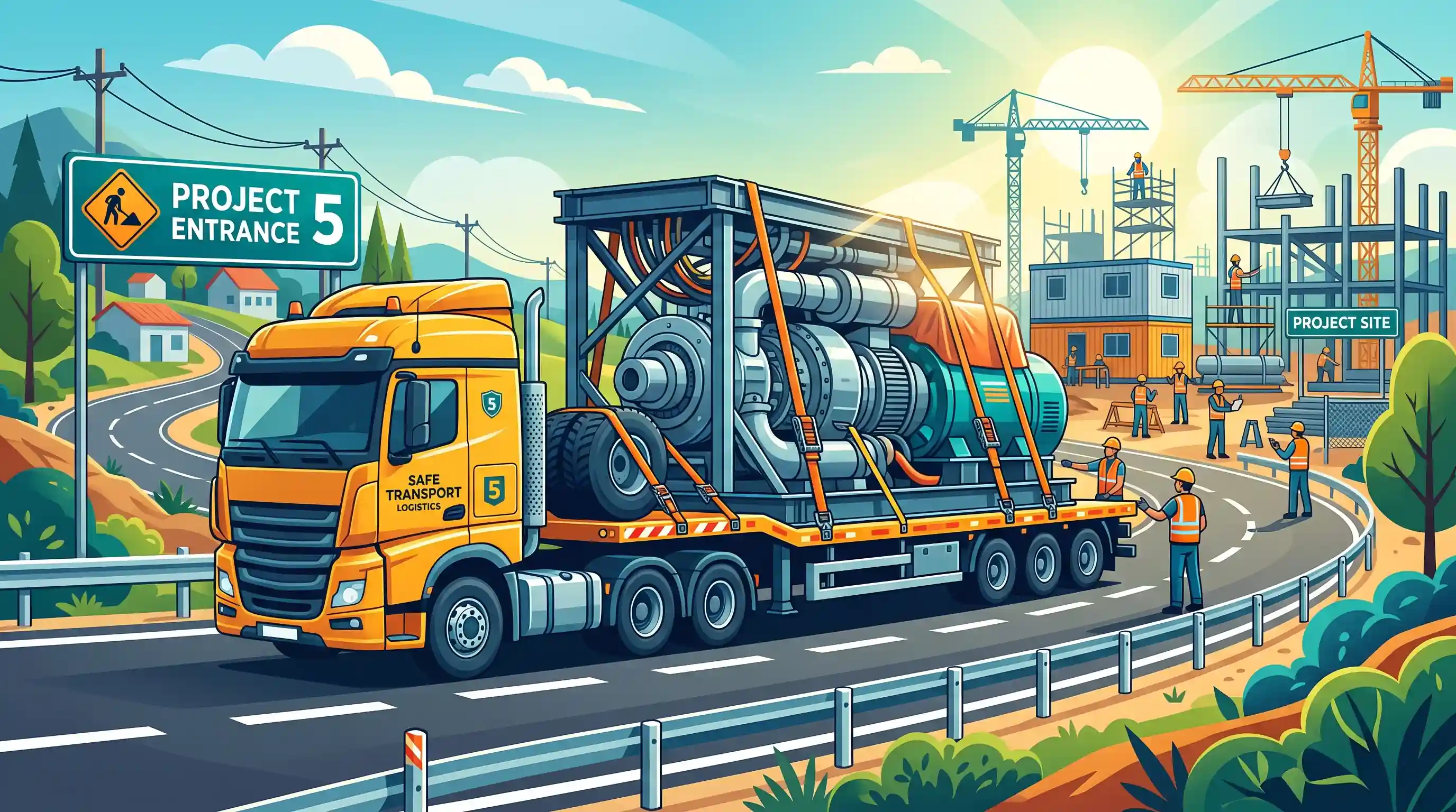 🚚 مرحله پنجم حمل و انتقال ایمن تجهیزات به محل پروژه