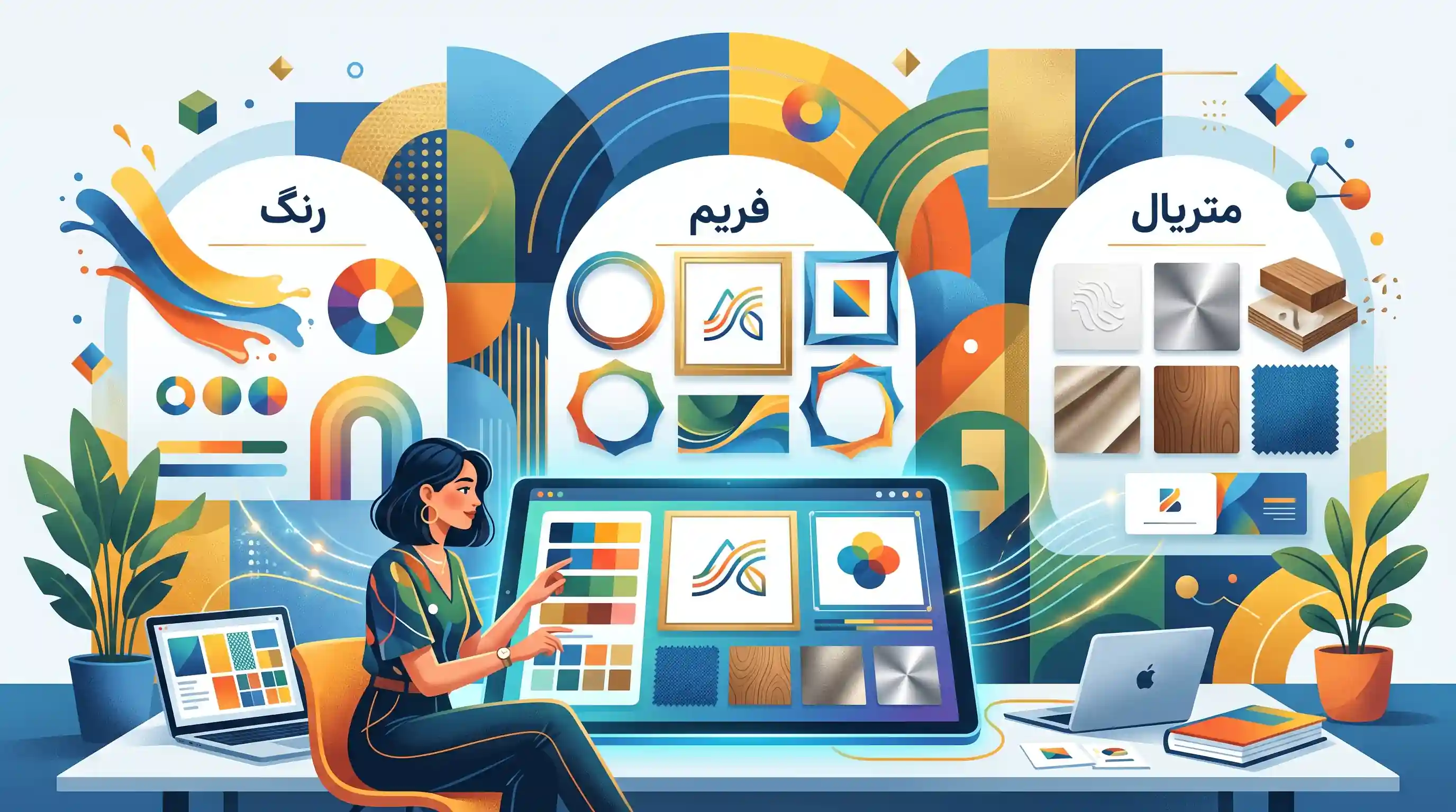 🎨 بررسی تاثیر رنگ، فریم و متریال بر هویت بصری برند