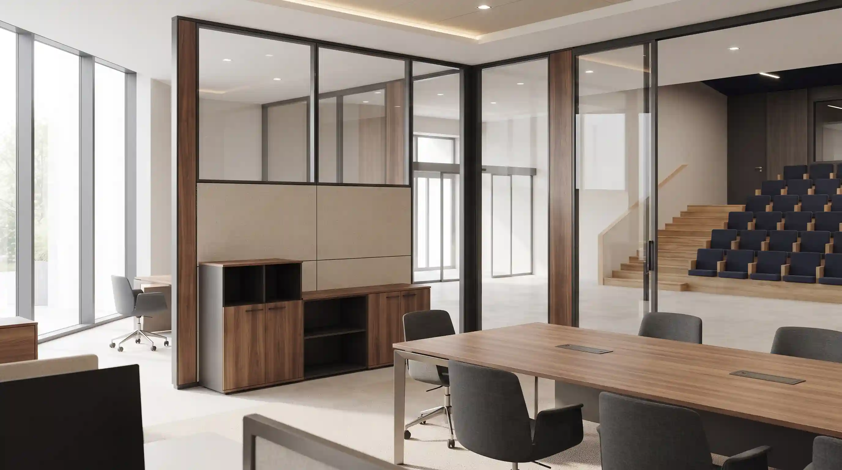 🚪 کابینت، میز کنفرانس، سالن آمفی تئاتر و درب&zwnj;های اتوماتیک مدرن