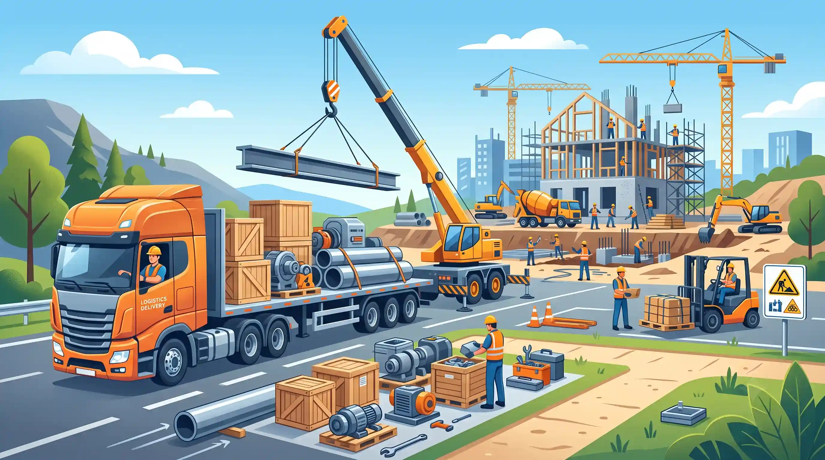 🚚 حمل و نقل و ارسال قطعات به محل پروژه