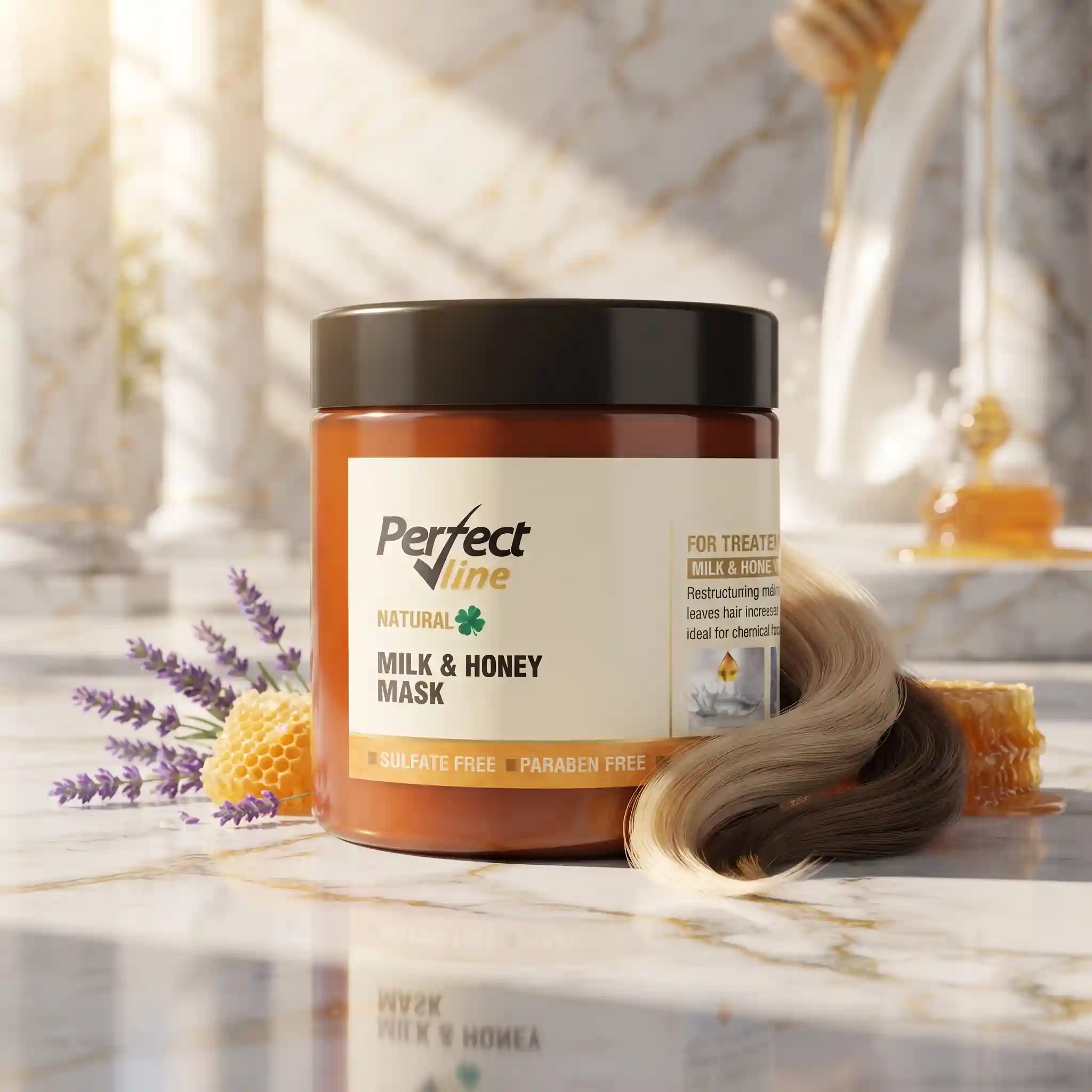 با ماسک موی شیر وعسل پرفکت ﻻین | Perfect Line Milk & Honey Mask موهایی سالم و لطیف بسازید