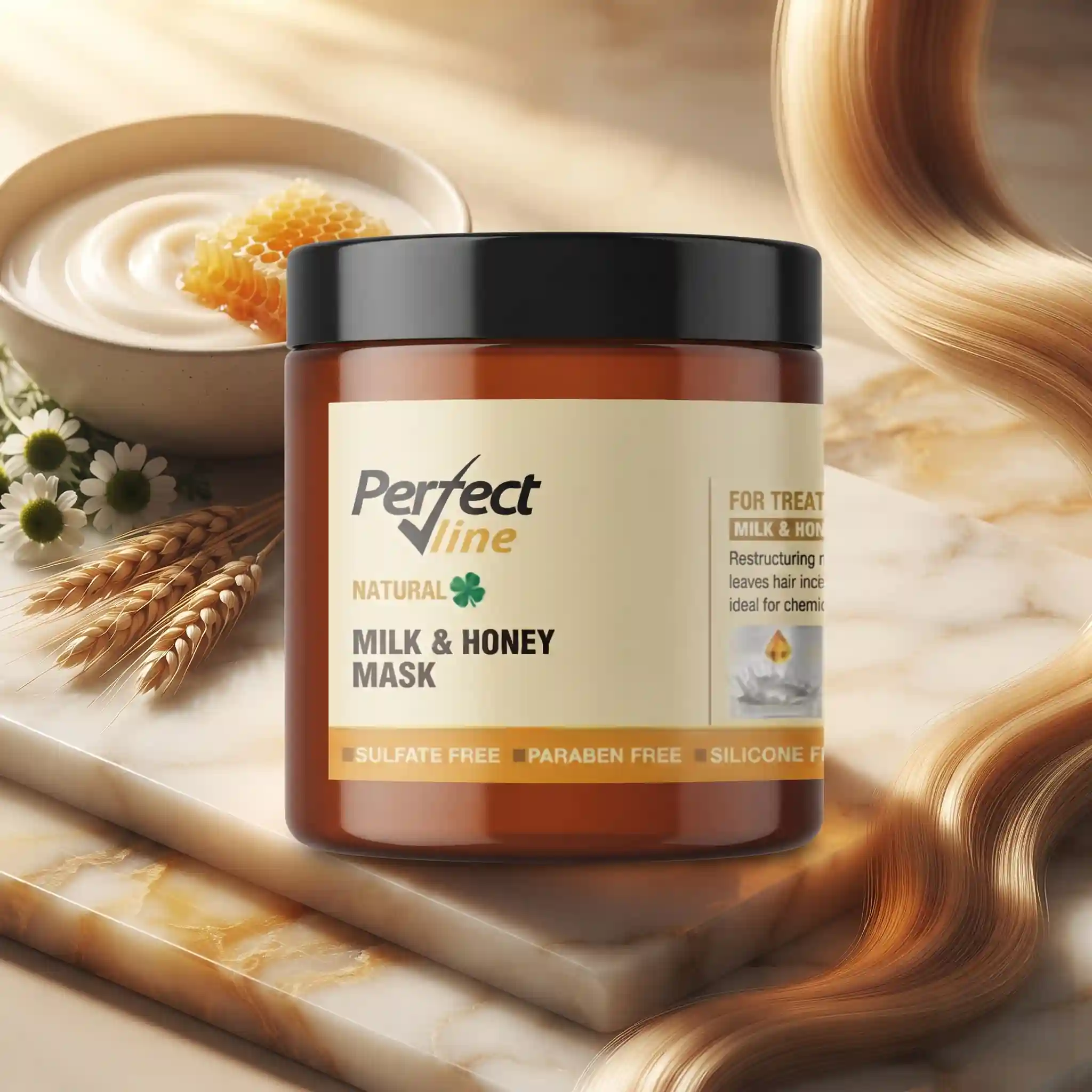 با ماسک موی شیر وعسل پرفکت ﻻین | Perfect Line Milk & Honey Mask مراقبت حرفه‌ای از مو را آغاز کنید