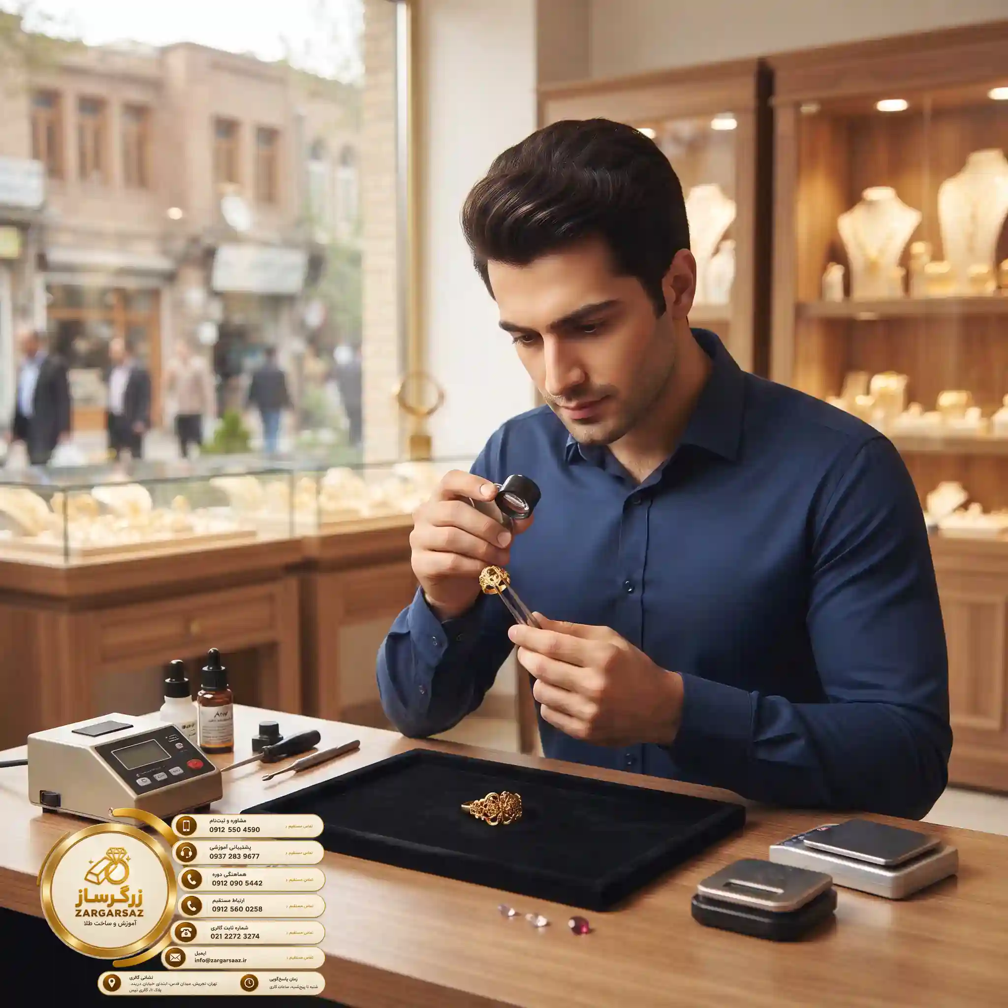 مهارت‌های ارزشمند عیار سنجی را در دوره آموزش طلافروشی یاد بگیرید