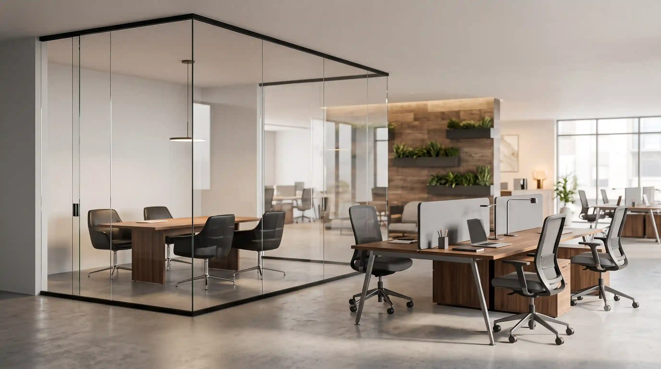 📐 به&zwnj;کارگیری پارتیشن فرم لس در دفاتر کار open plan