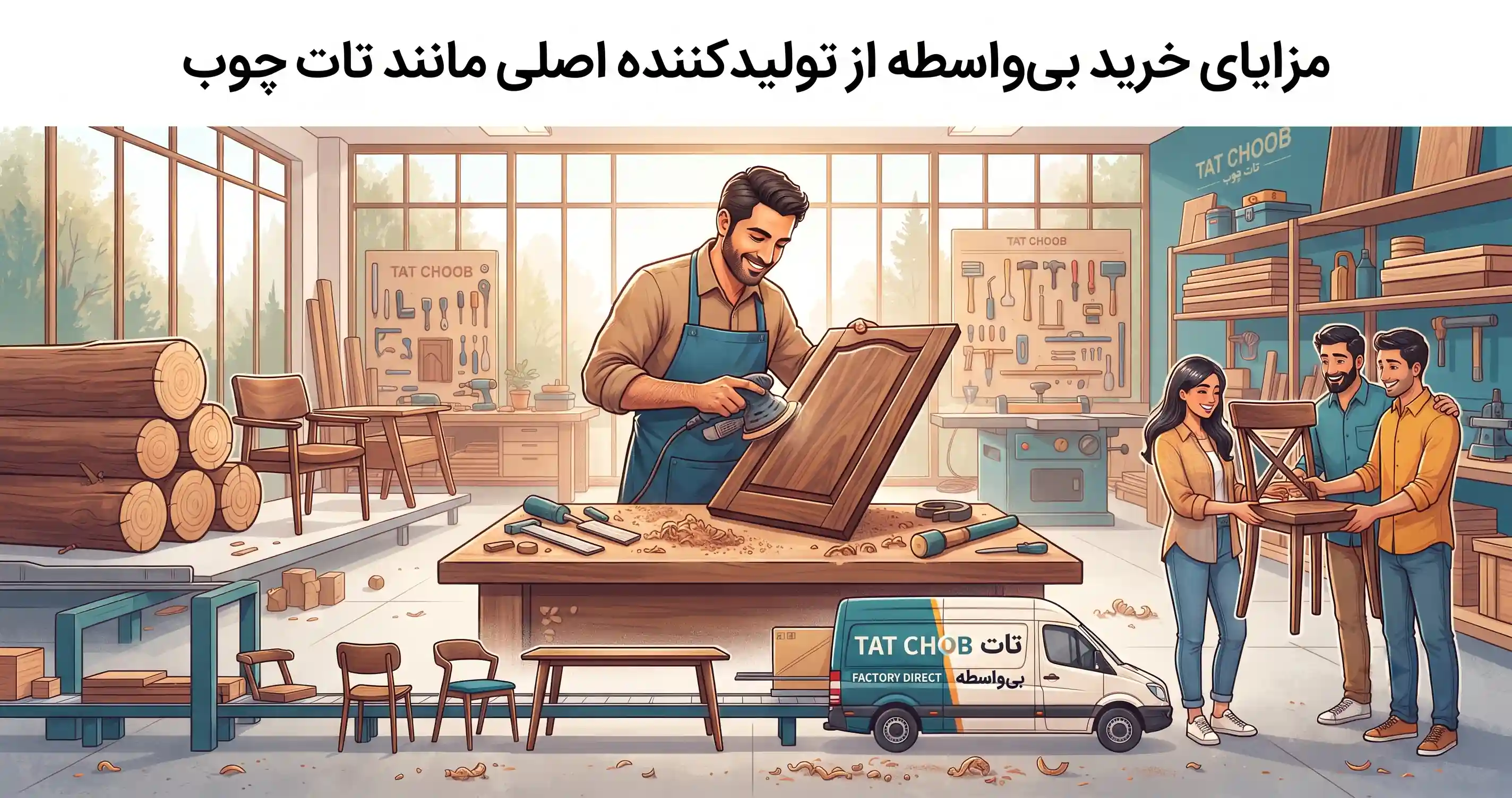 🎯 مزایای خرید بی‌واسطه از تولیدکننده اصلی مانند تات چوب