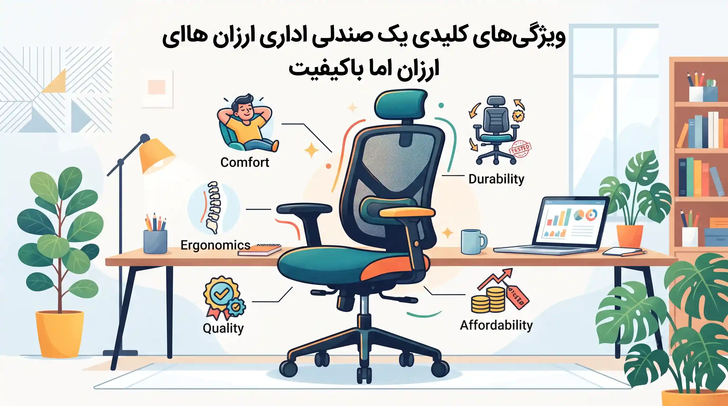 💼 ویژگیهای کلیدی یک صندلی اداری ارزان اما باکیفیت