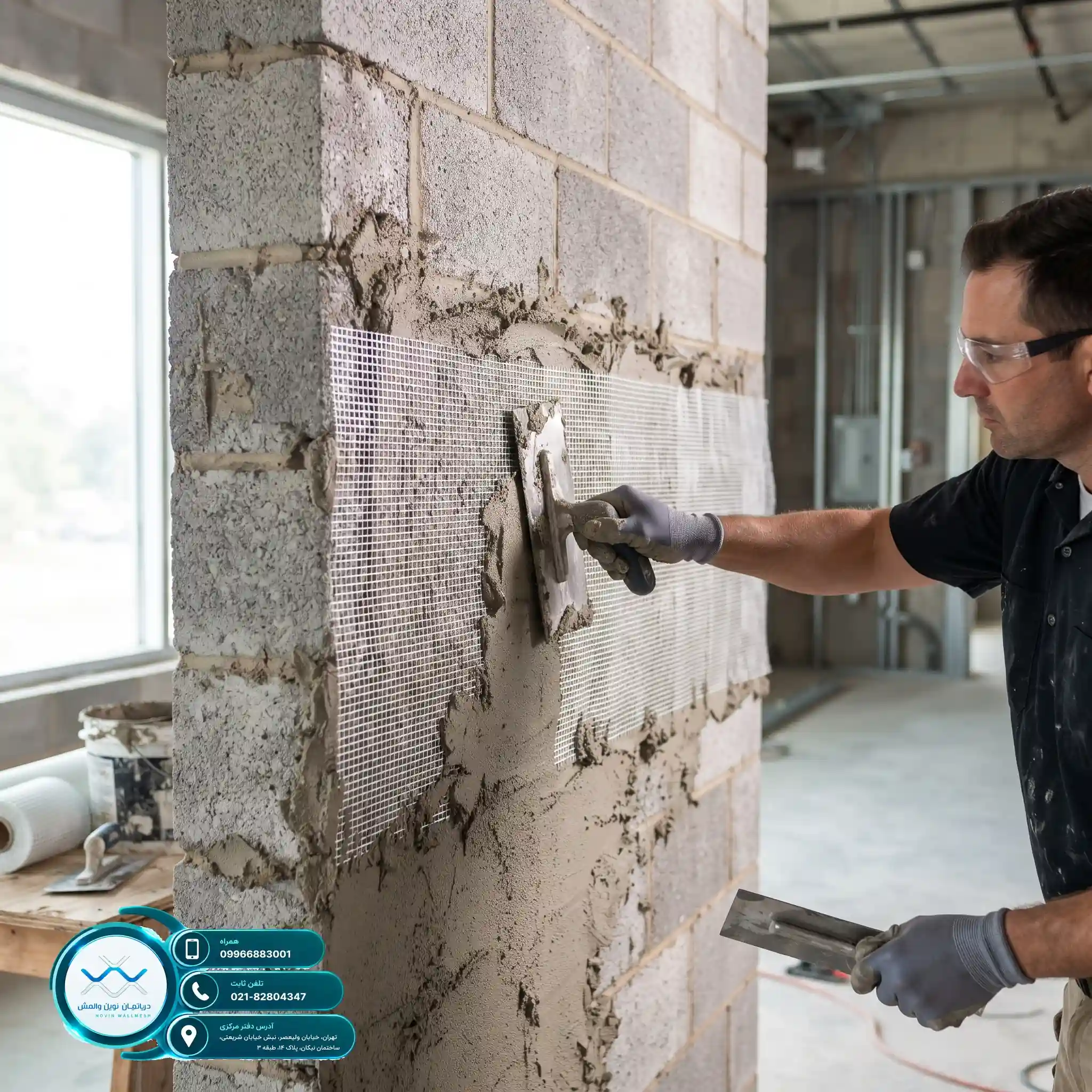 هزینه اجرای وال مش تخصصی با مش Zr-Glass دپارتمان نوین وال مش