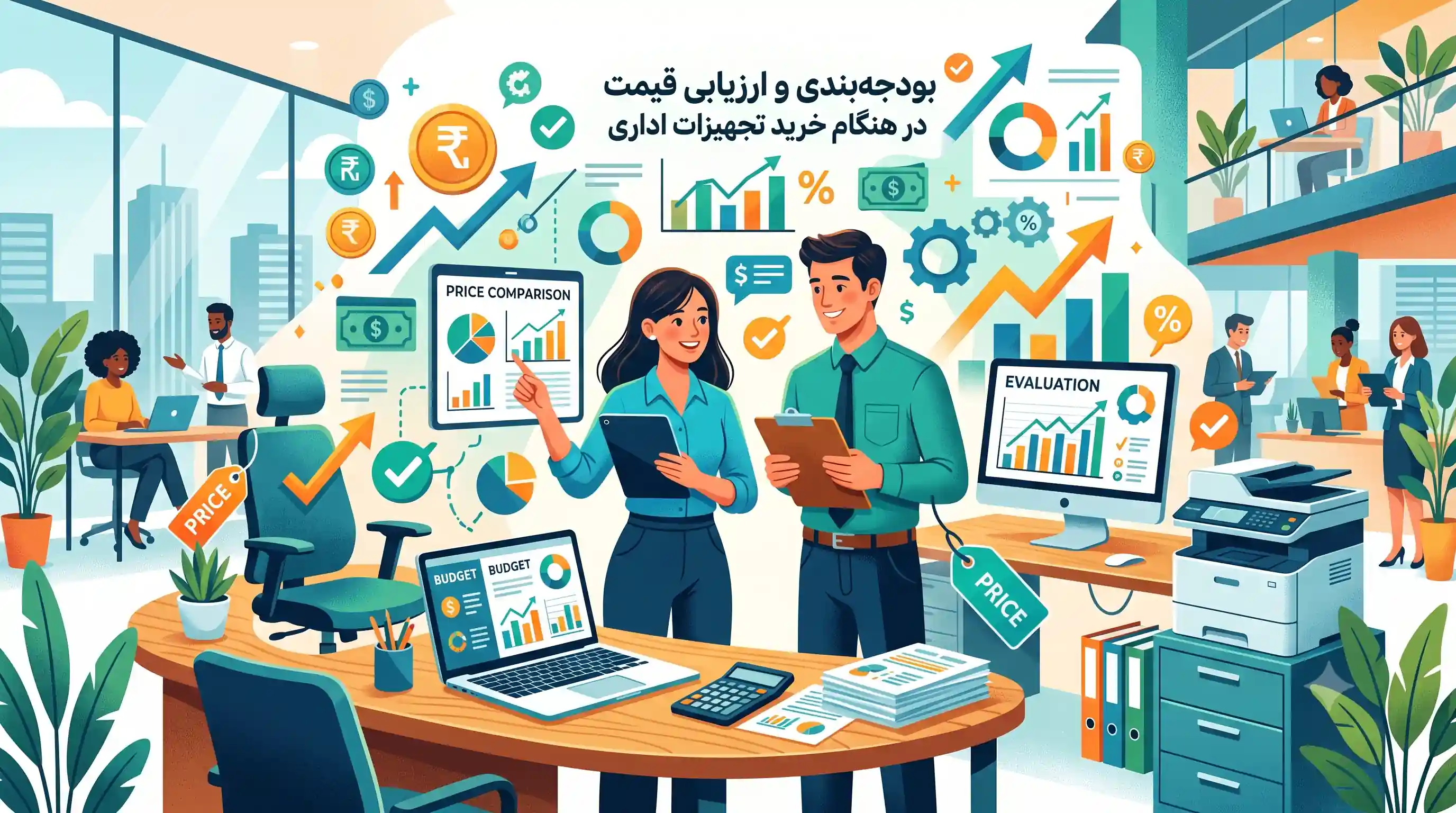 💰 بودجه&zwnj;بندی و ارزیابی قیمت در هنگام خرید تجهیزات اداری