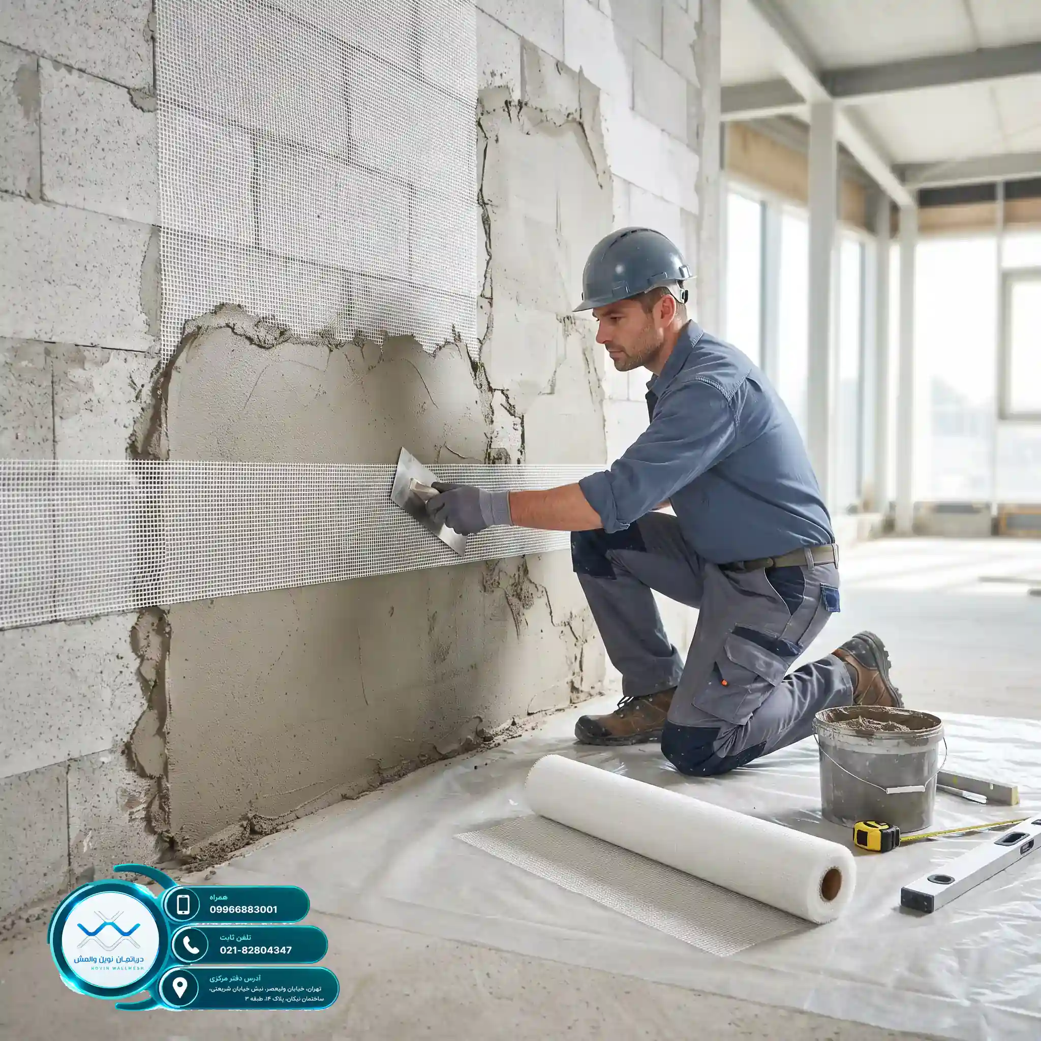 کاهش کلی هزینه اجرای وال مش با مش فایبرگلاس C-Glass مستحکم