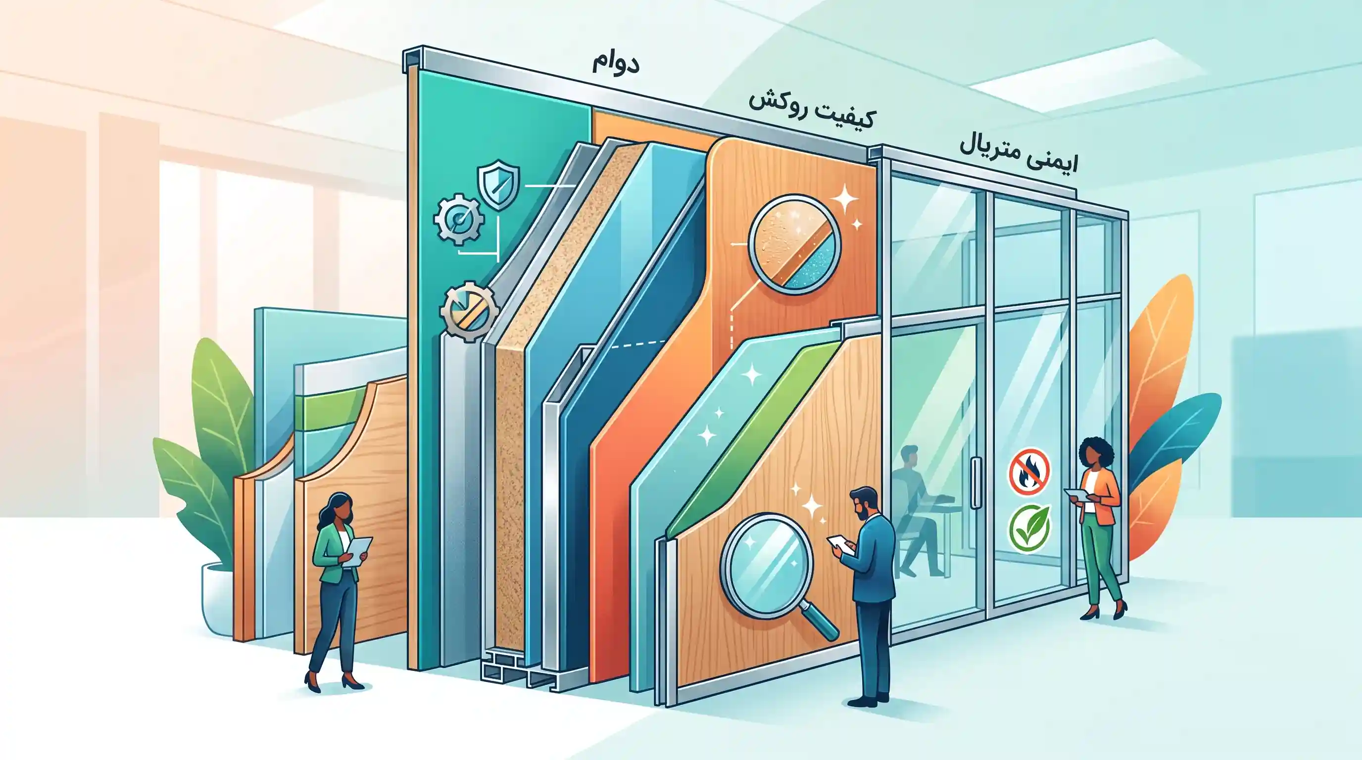 🛡️ دوام، کیفیت روکش و ایمنی متریال در پارتیشن ترکیبی