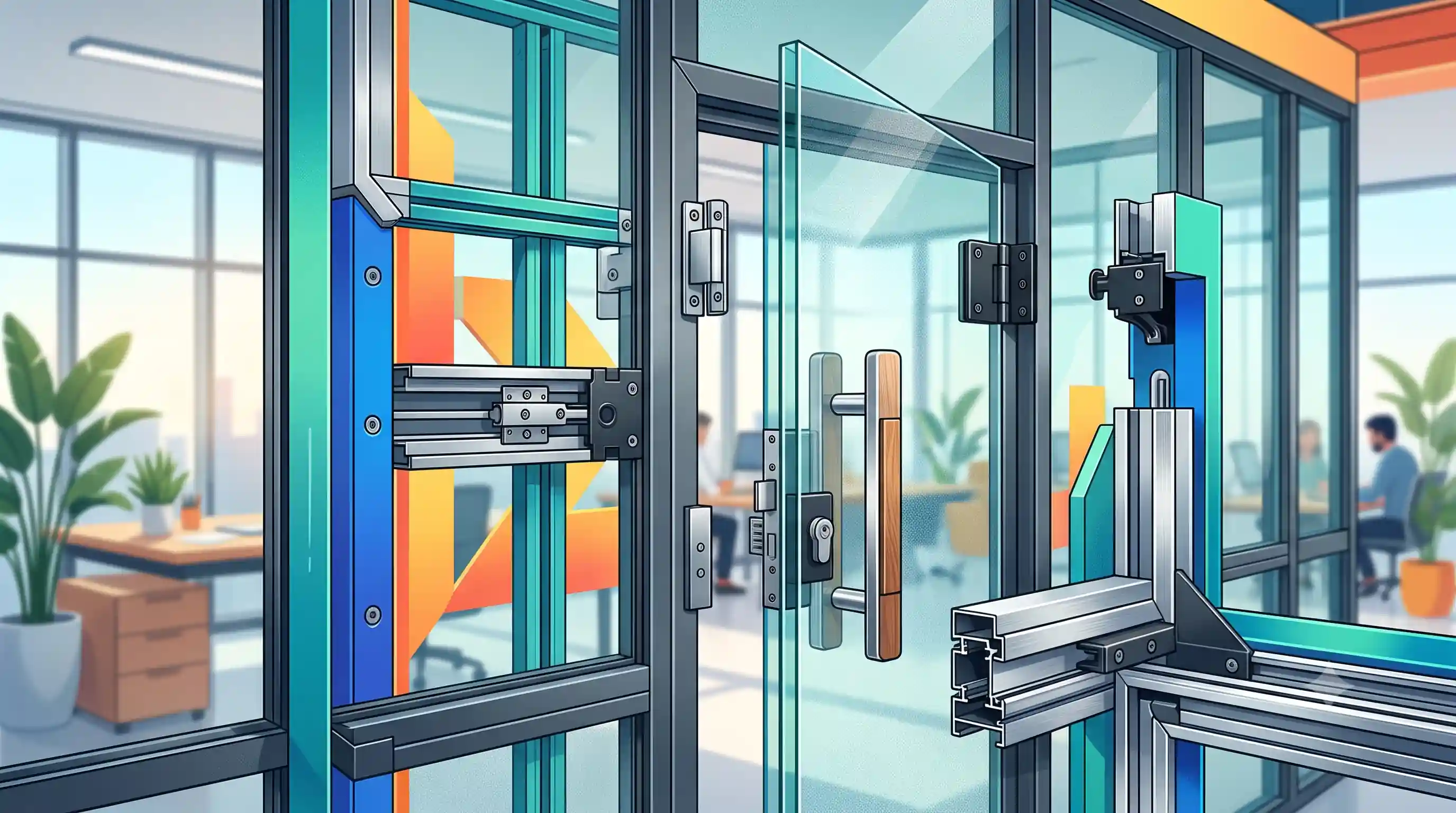 ⚙️ اهمیت یراق&zwnj;آلات و پروفیل آلومینیوم در طول عمر و قیمت پارتیشن