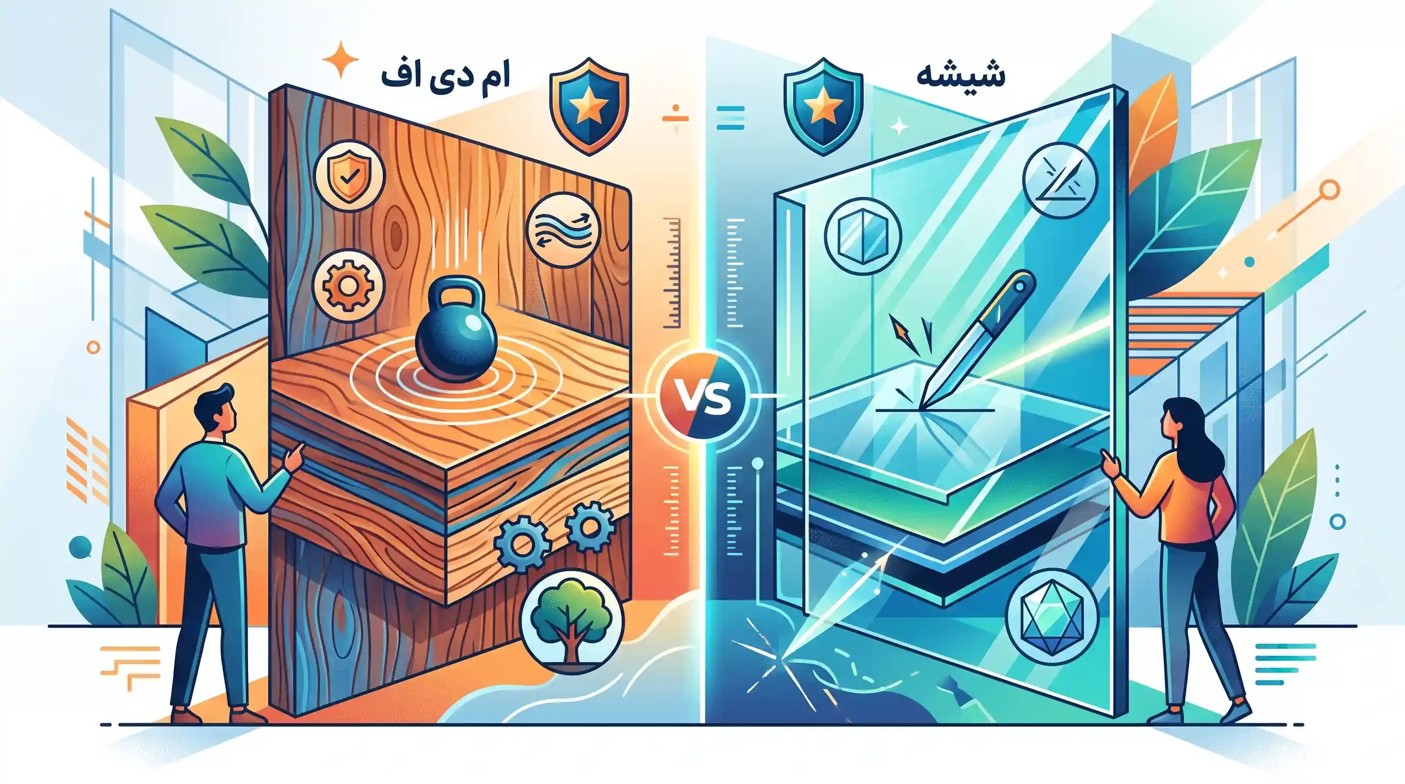 ⚖️ مقایسه کیفیت و مقاومت فیزیکی ام دی اف و شیشه