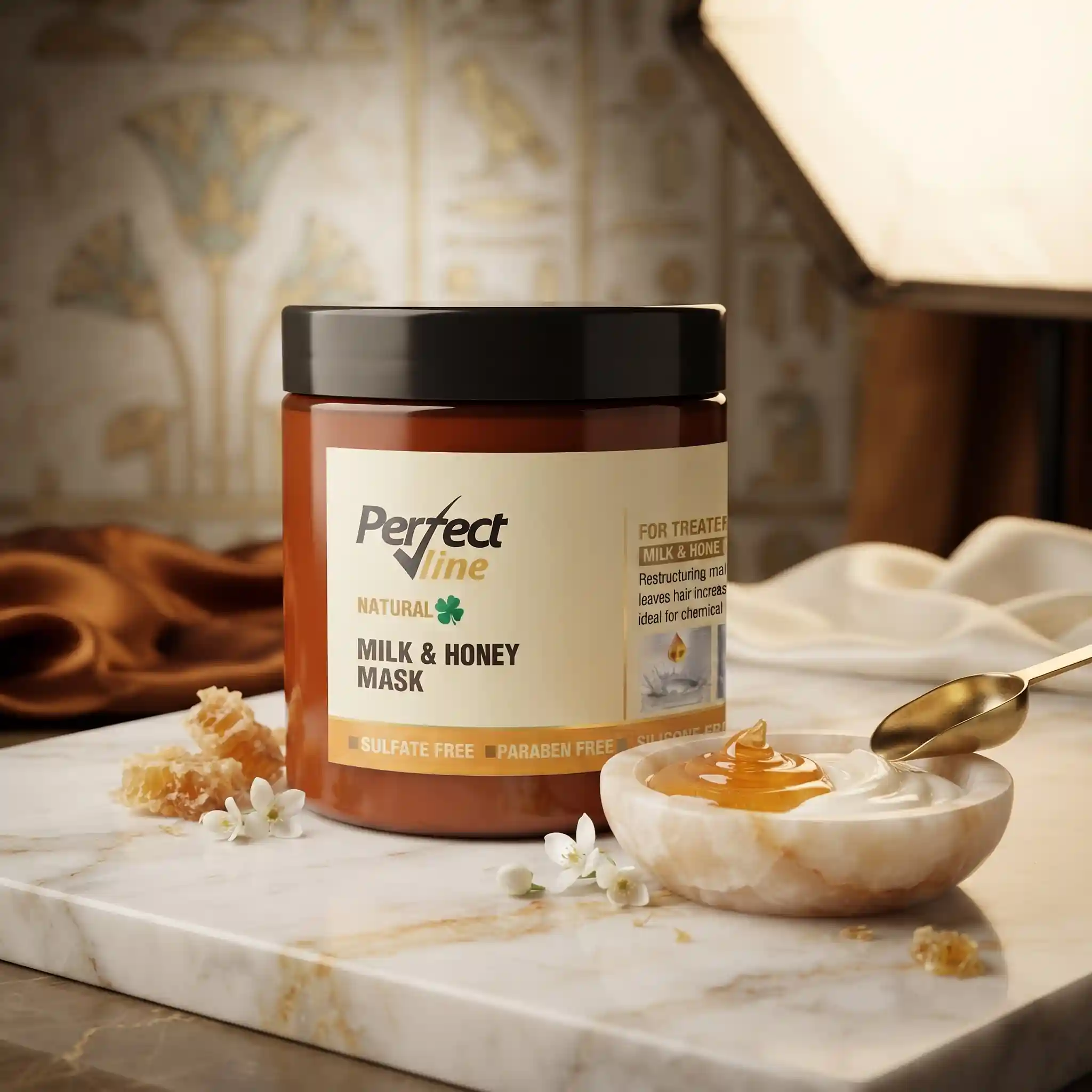 با ماسک موی شیر وعسل پرفکت ﻻین | Perfect Line Milk & Honey Mask زیبایی کلئوپاترا را تجربه کنید