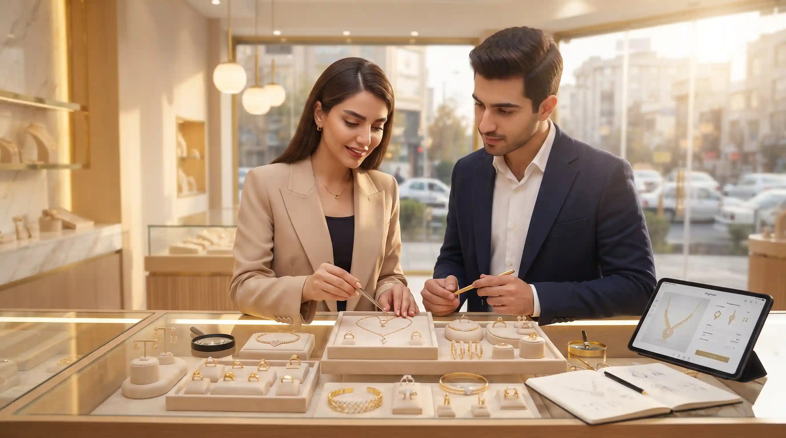 💎 مدیریت ویترین و هنرمندی در چیدمان طلا و جواهرات