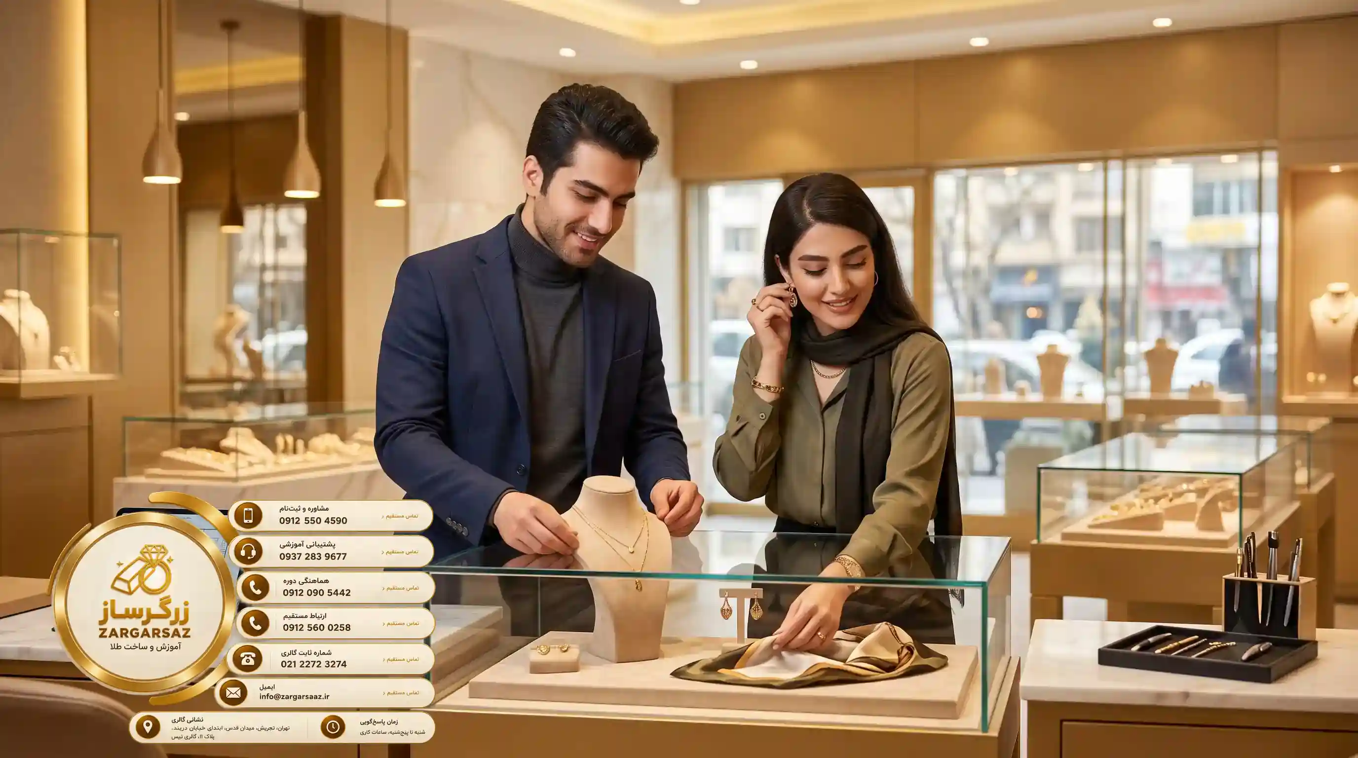 🏬 اصول ویترینداری، چیدمان و مدیریت مغازه طلافروشی