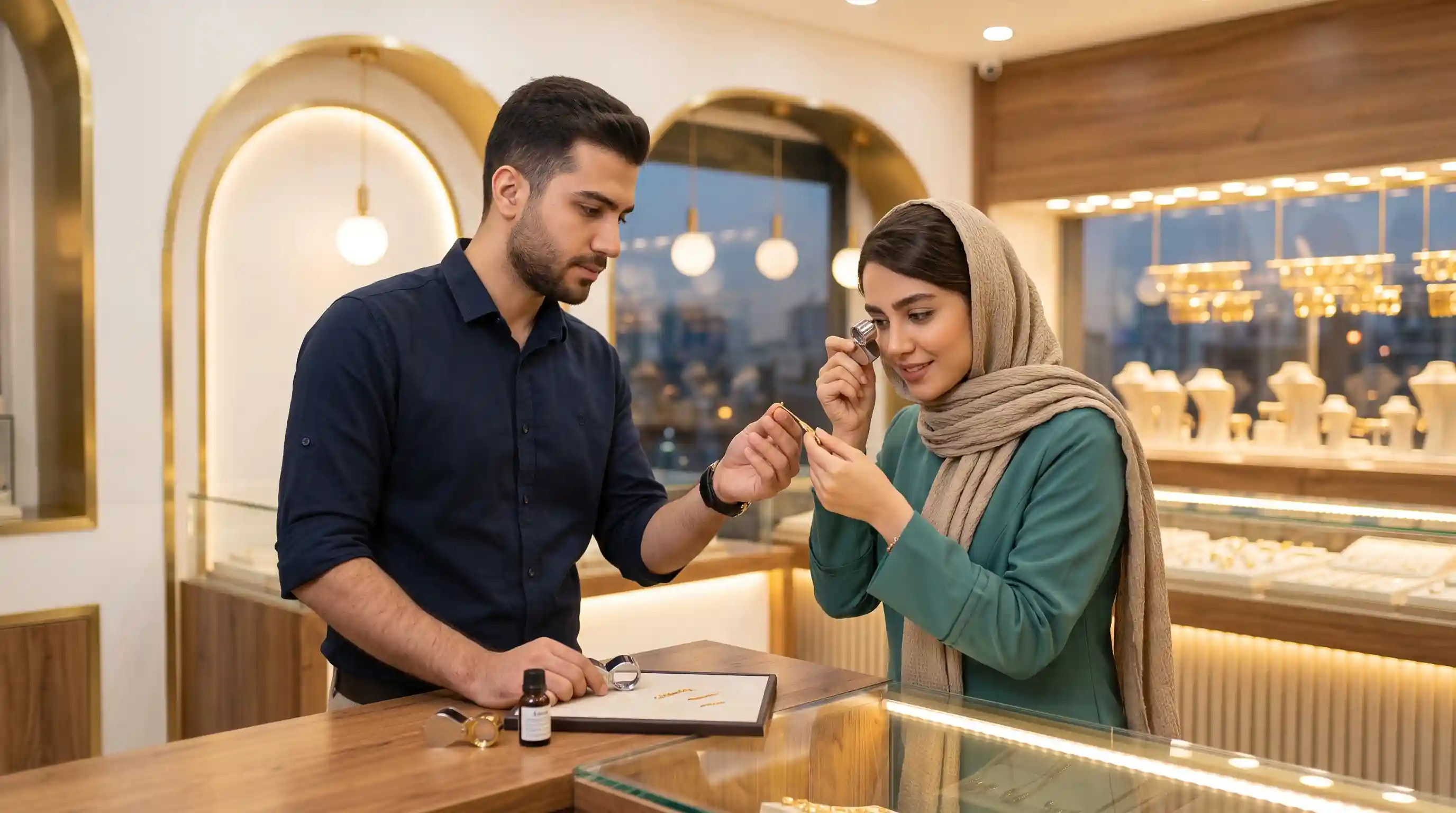 🔍 تکنیکهای تخصصی تشخیص عیار و جلوگیری از خرید طلای تقلبی