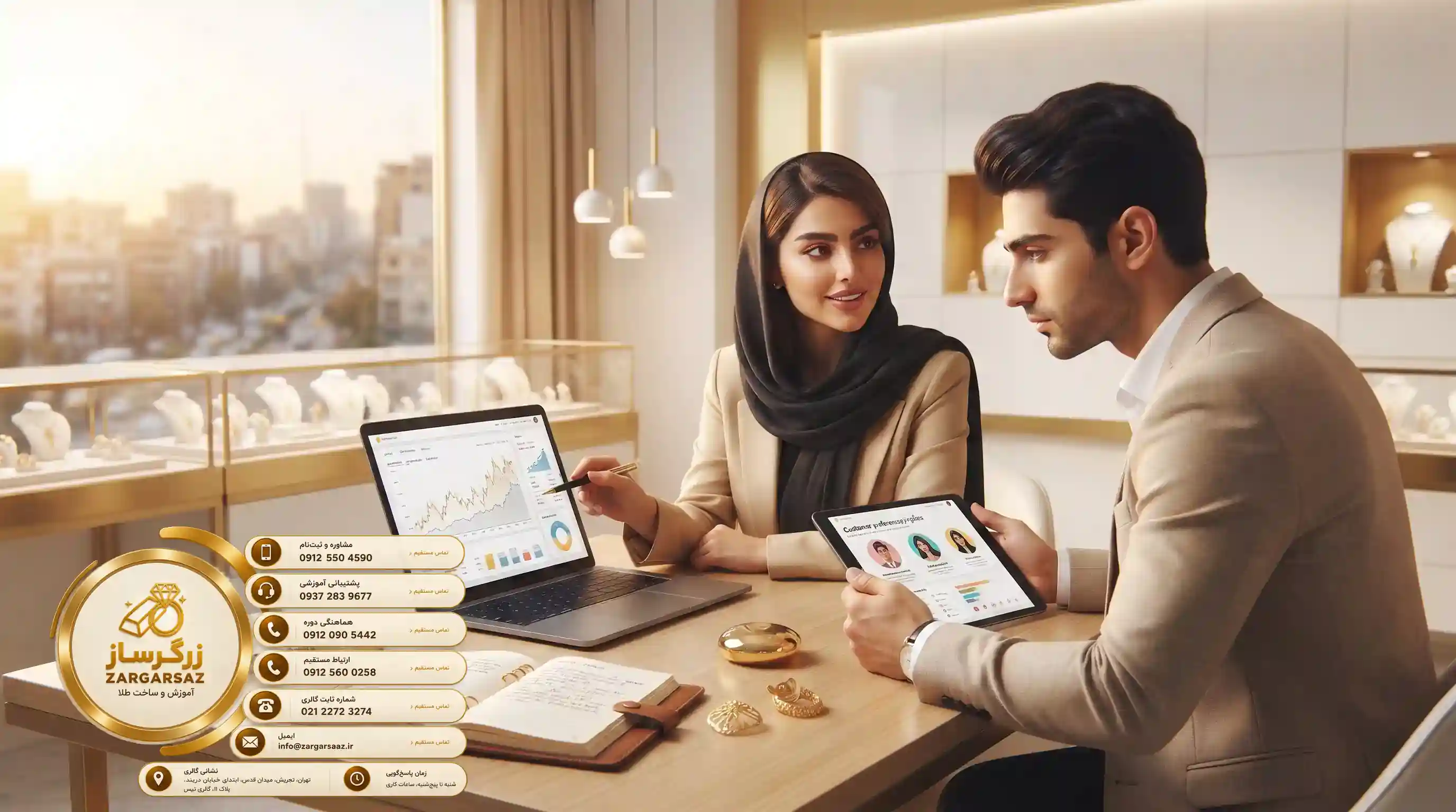التفاوضات الأساسية بين تدريس صناعة الذهب والمجوهرات ومتاجر الذهب التقليدية