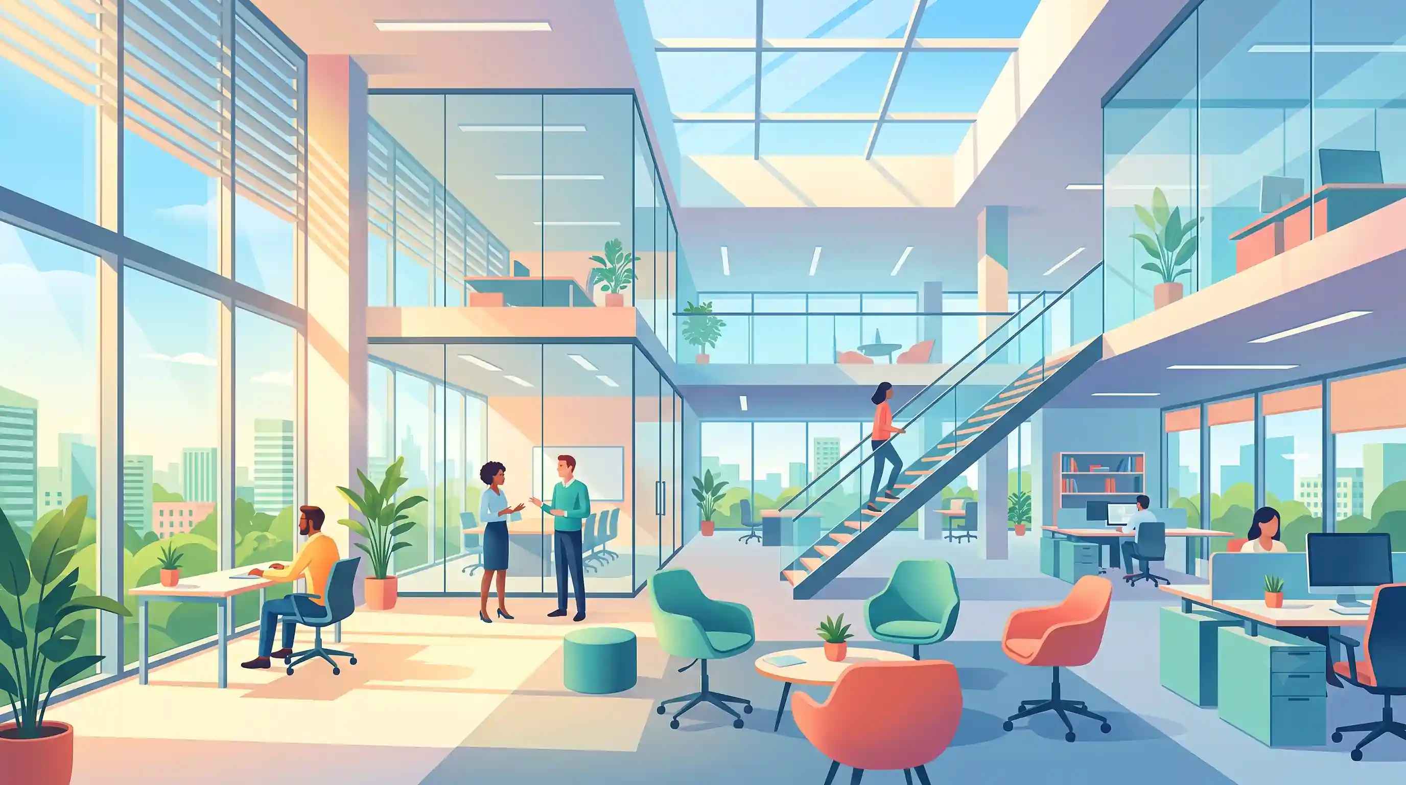 🏢 نقش نور طبیعی و شفافیت بصری در معماری دفاتر مدرن