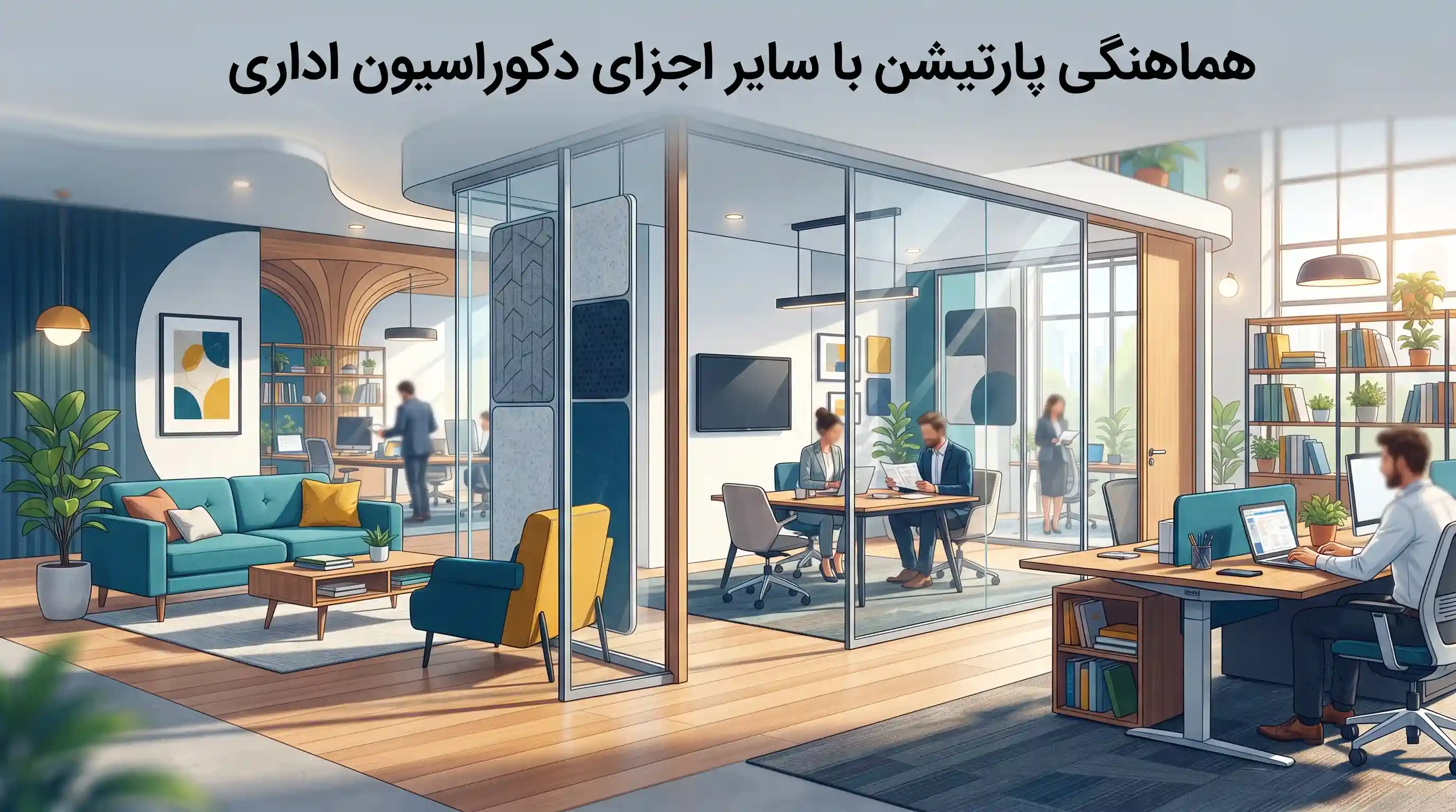 🎨 هماهنگی پارتیشن با سایر اجزای دکوراسیون اداری