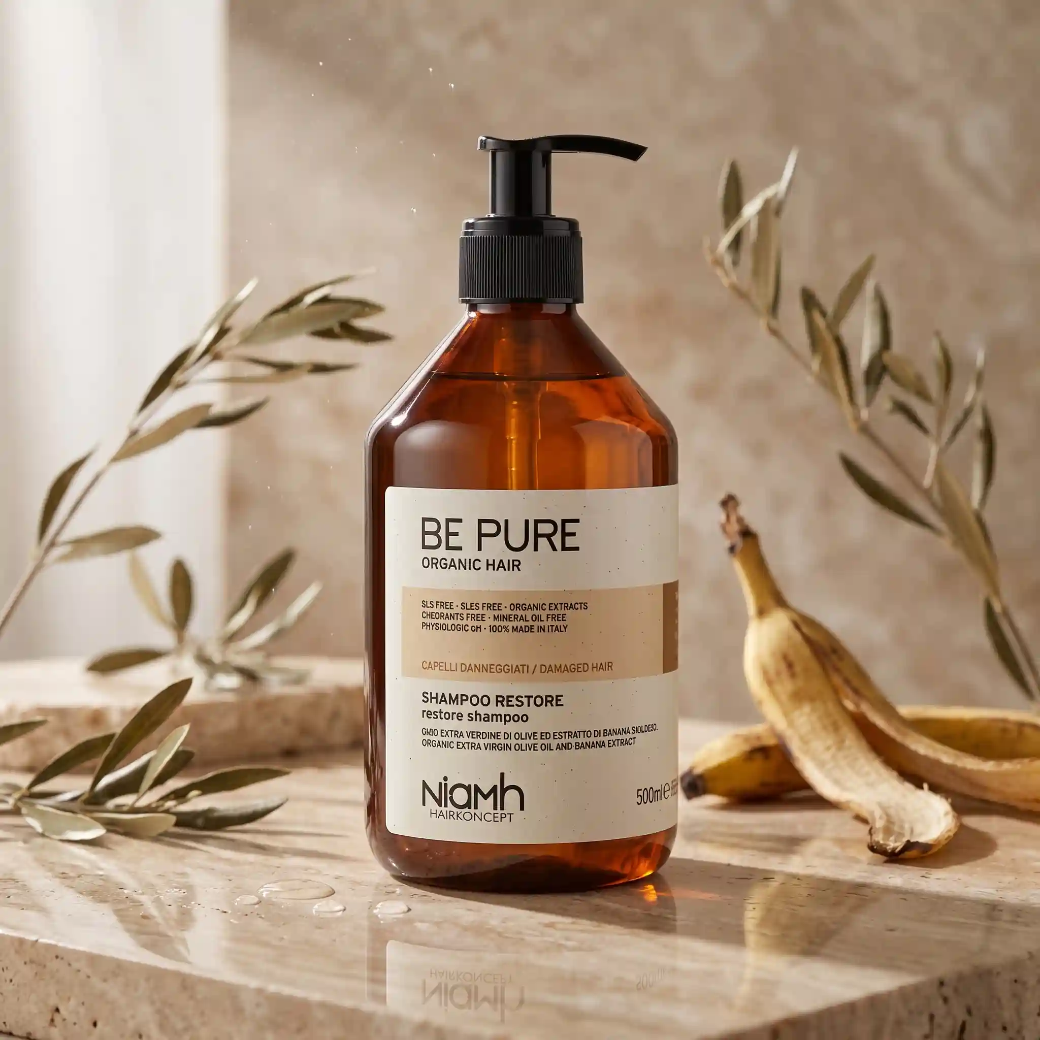 شامپو بازسازی کننده و احیا کننده بی پیور 500 میل | be pure خالص
