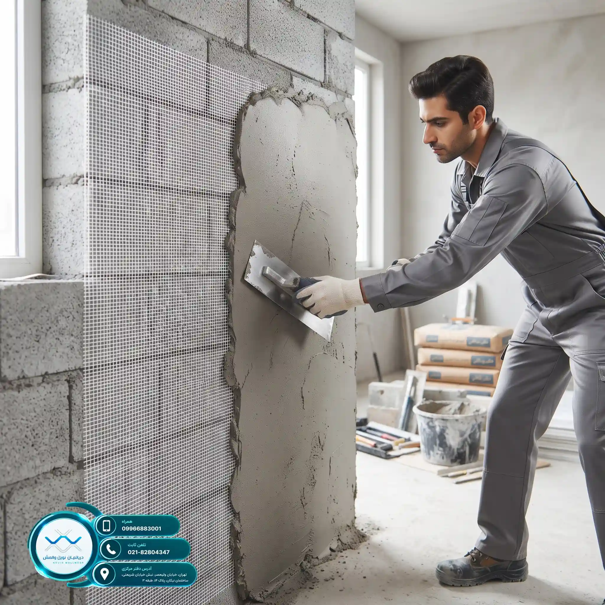 ارزانترین هزینه اجرای وال مش با پلاستر پایه سیمانی برتر