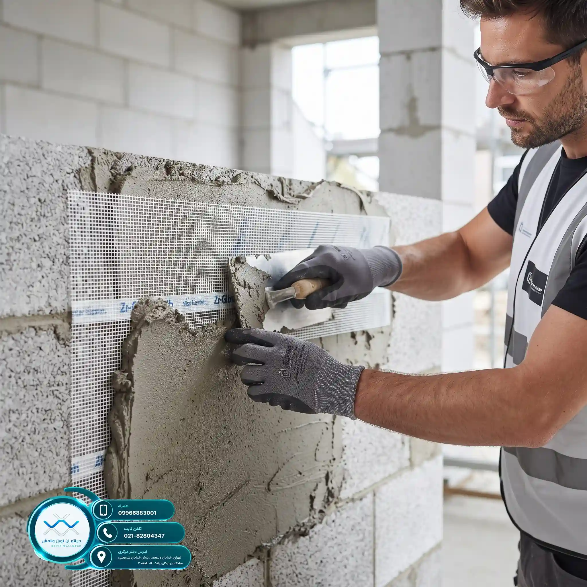 هزینه اجرای وال مش با مش Zr-Glass بالاترین سطح ایمنی بنا