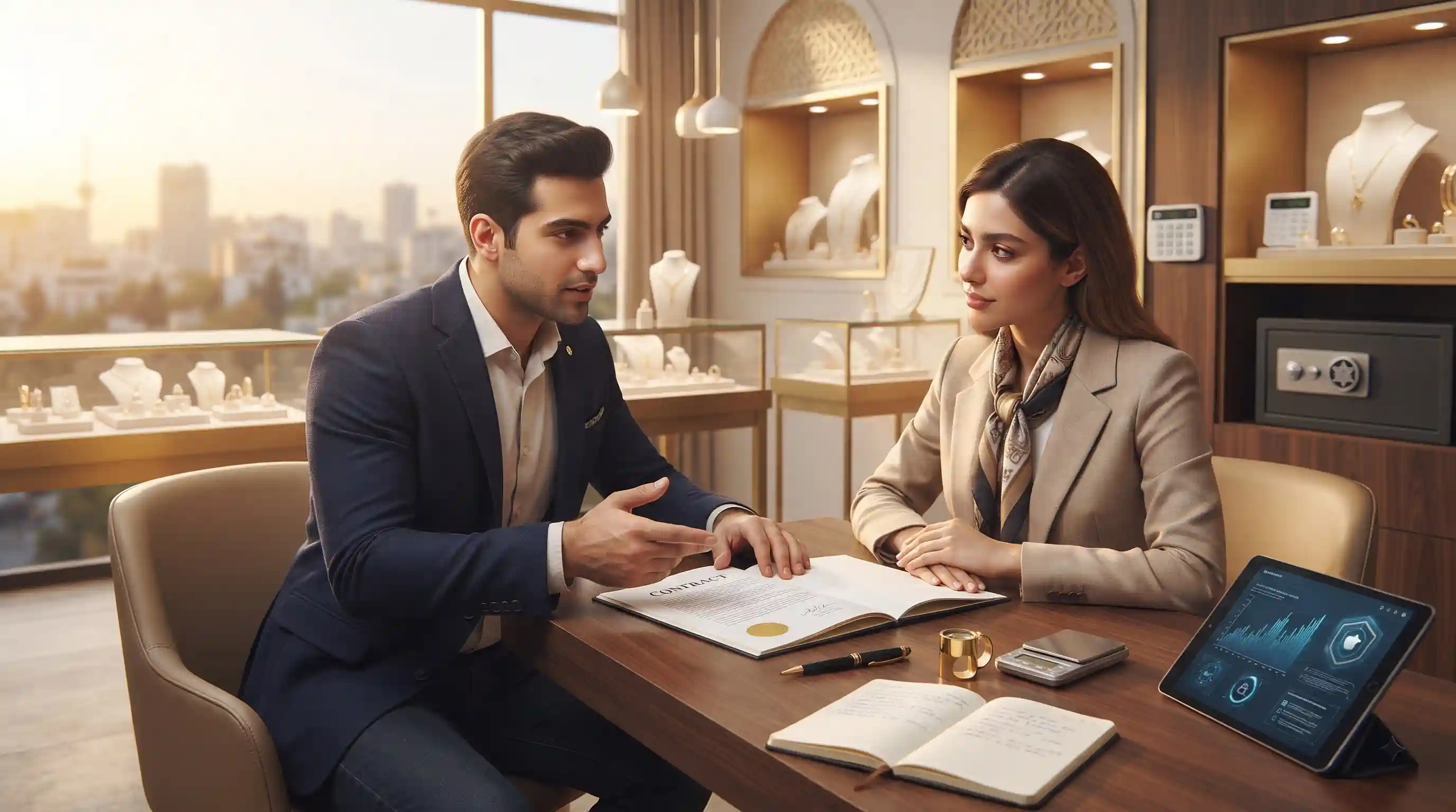 🛡️ مدیریت ریسک، امنیت ویترین و قراردادهای حقوقی طلافروشی