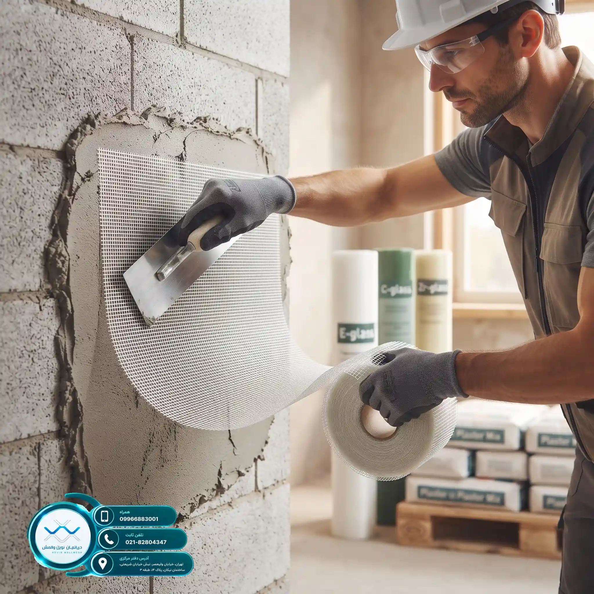 نرخ مصوب هزینه اجرای وال مش با مش فایبرگلاس C-Glass ایمن