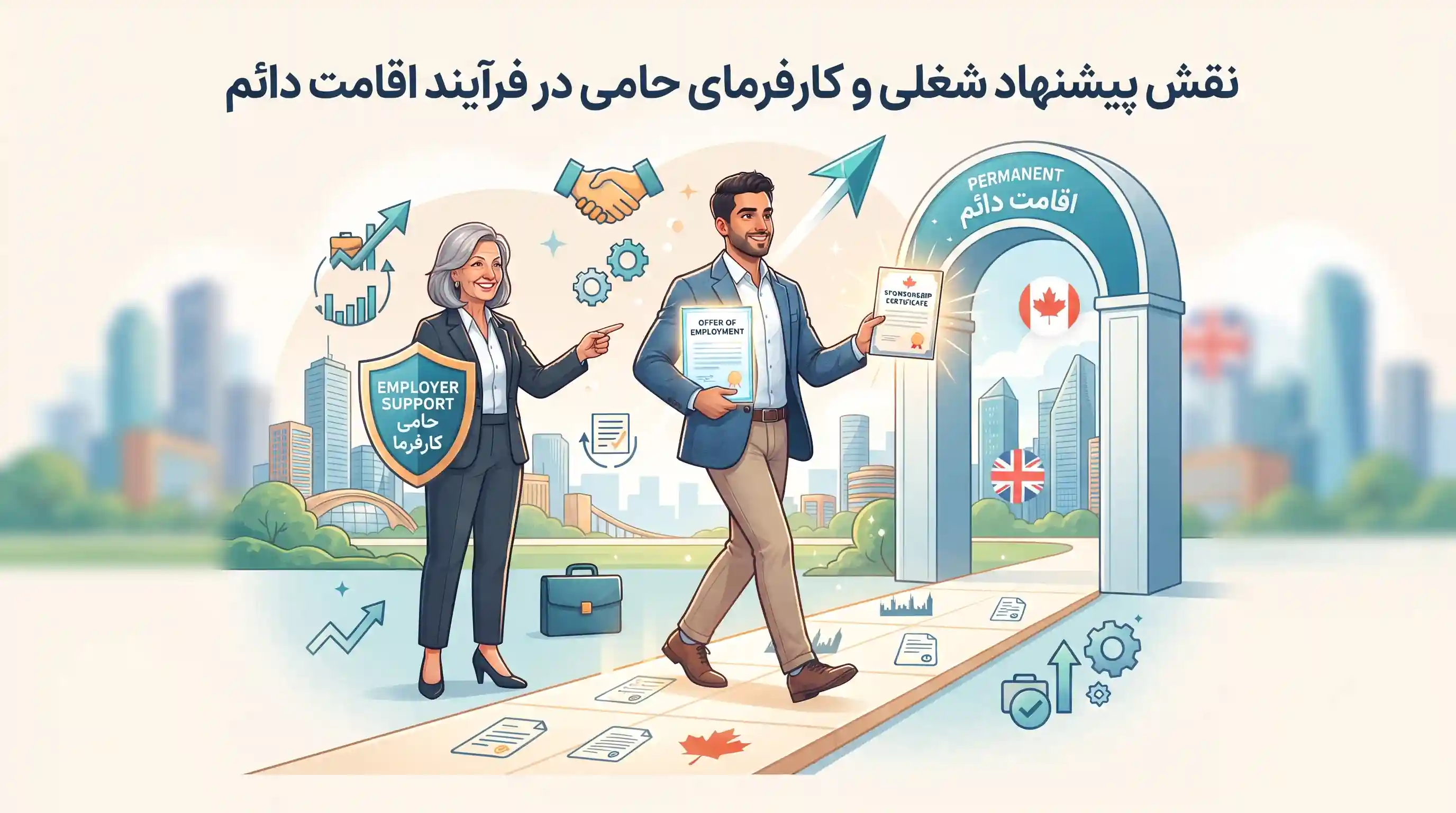💼 نقش پیشنهاد شغلی و کارفرمای حامی در فرآیند اقامت دائم