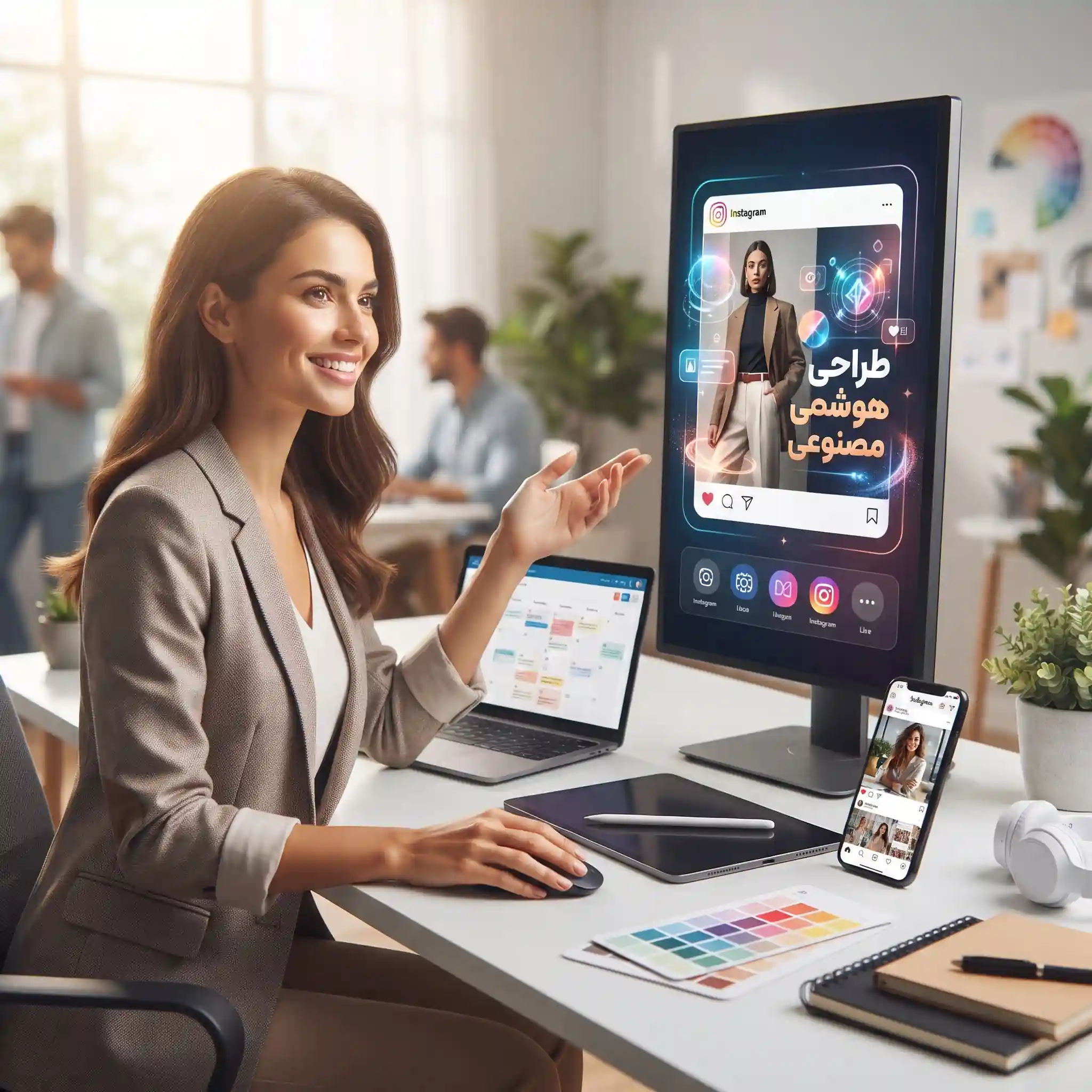 طراحی پست اینستاگرام با هوش مصنوعی و تکنولوژی روز