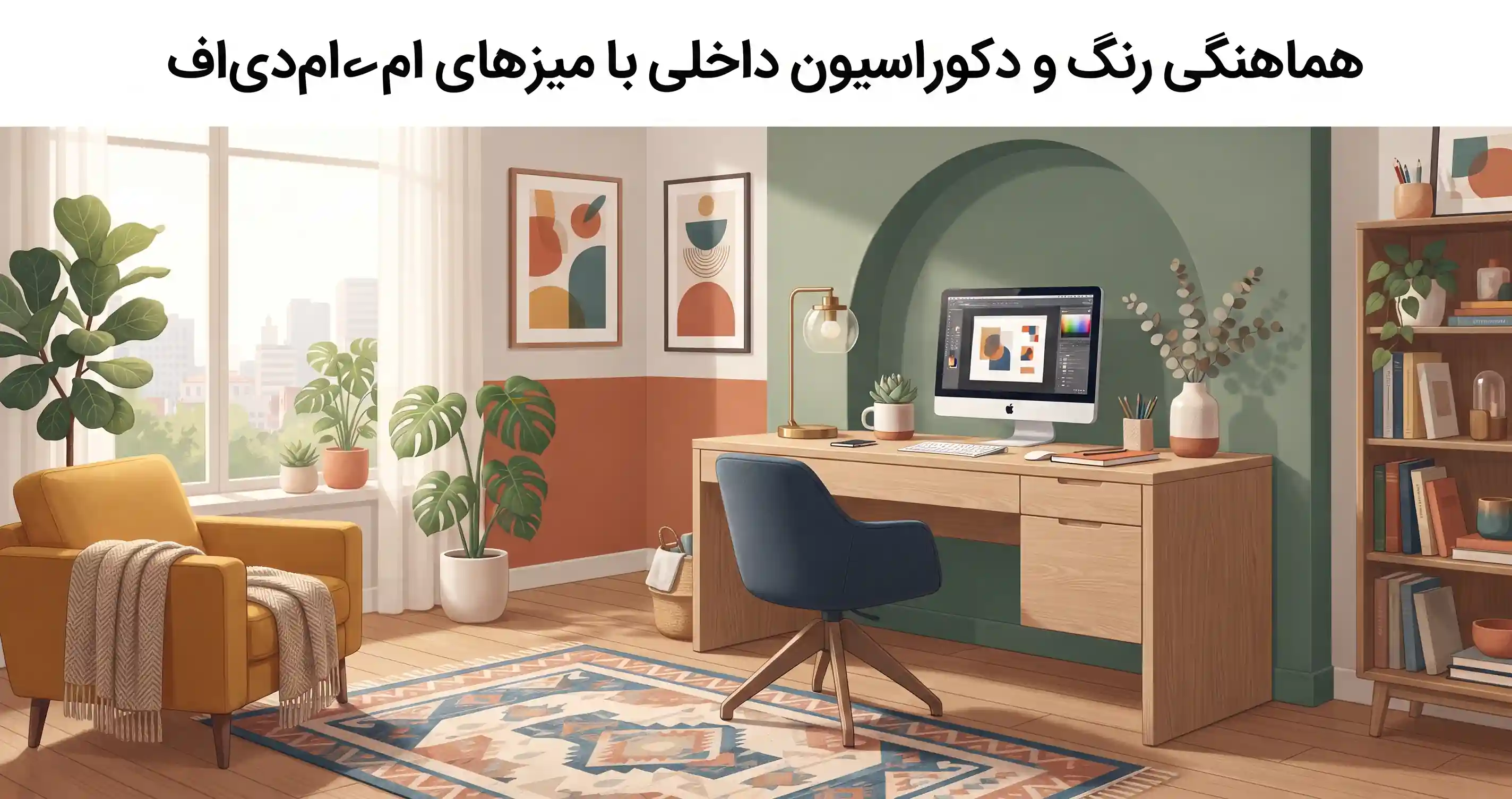 🎨 هماهنگی رنگ و دکوراسیون داخلی با میزهای ام‌دی‌اف