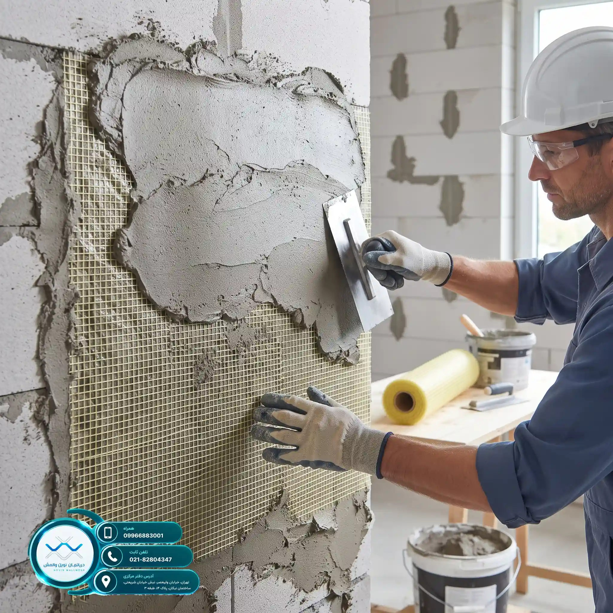 تهیه مش فایبرگلاس C-Glass بر اساس هزینه اجرای وال مش