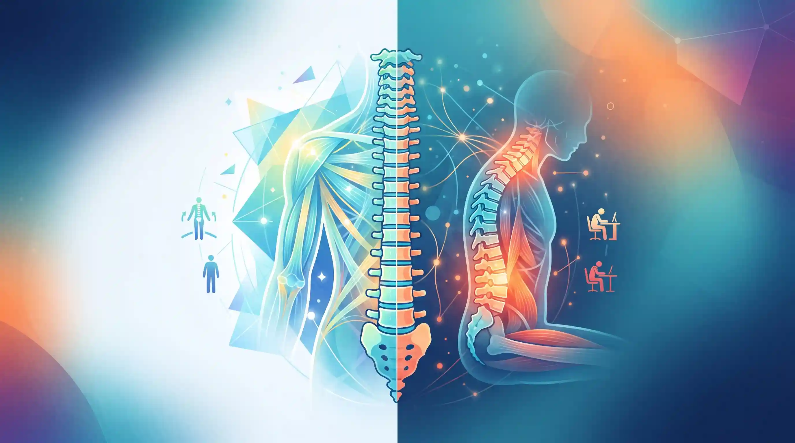 🦴 آناتومی ستون فقرات و تاثیر نشستن طولانی‌مدت بر آن