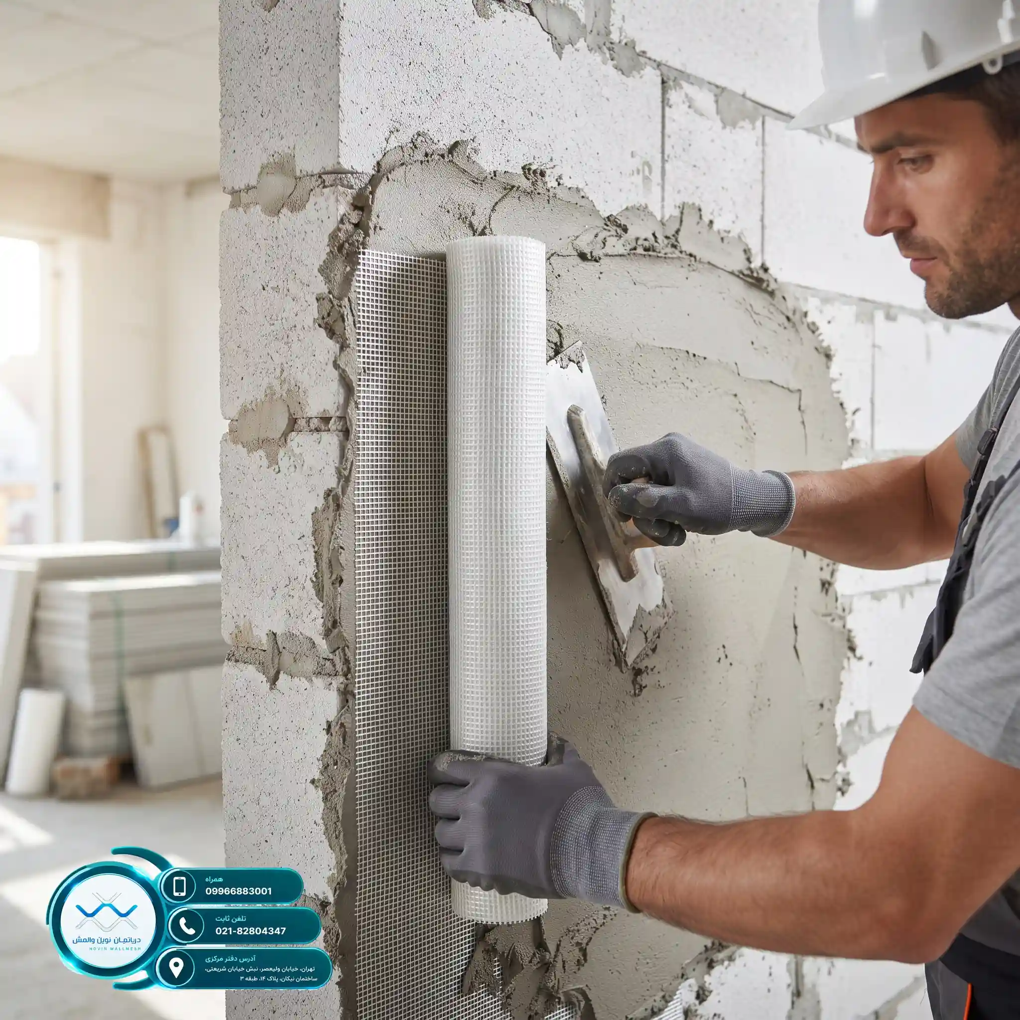 مدیریت هوشمند هزینه اجرای وال مش فایبرگلاس C-Glass مدرن
