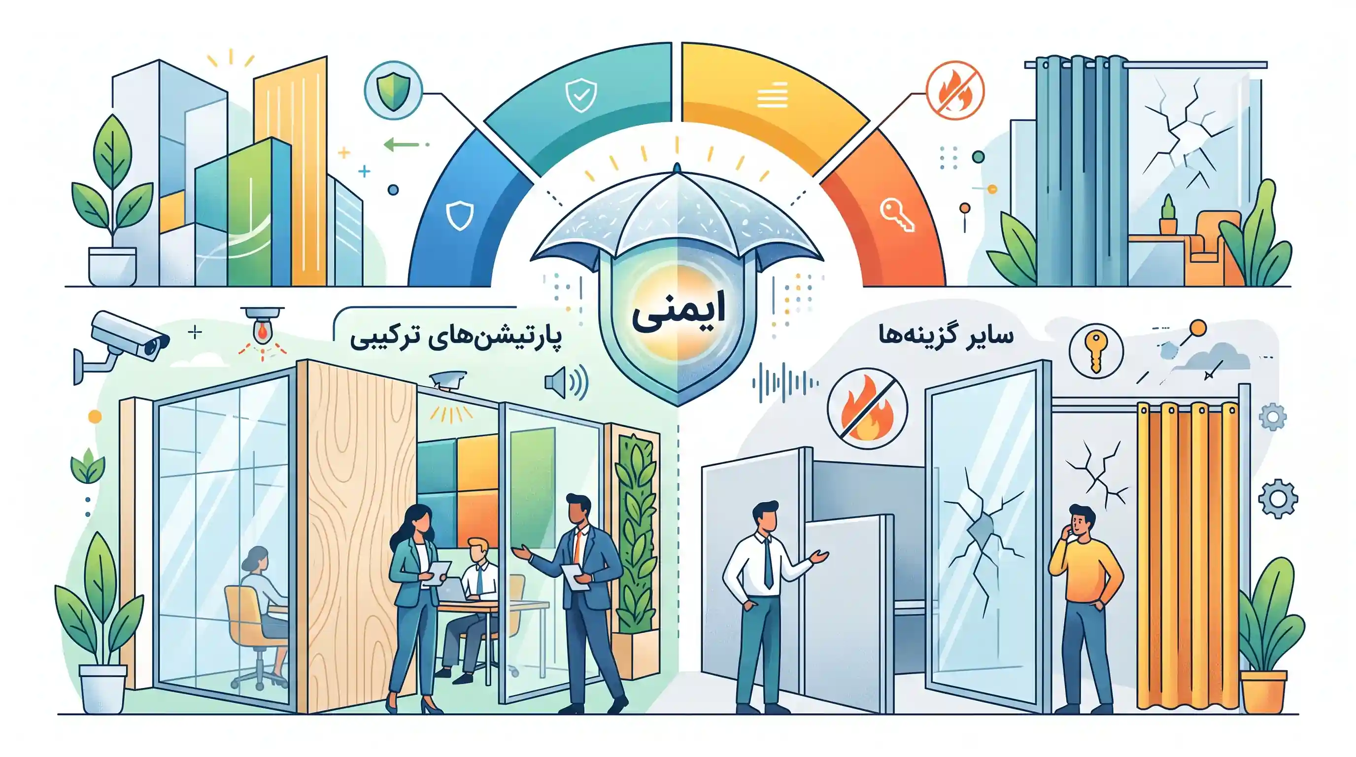 📐 مقایسه پارتیشن&zwnj;های ترکیبی با سایر گزینه&zwnj;ها از نظر ایمنی