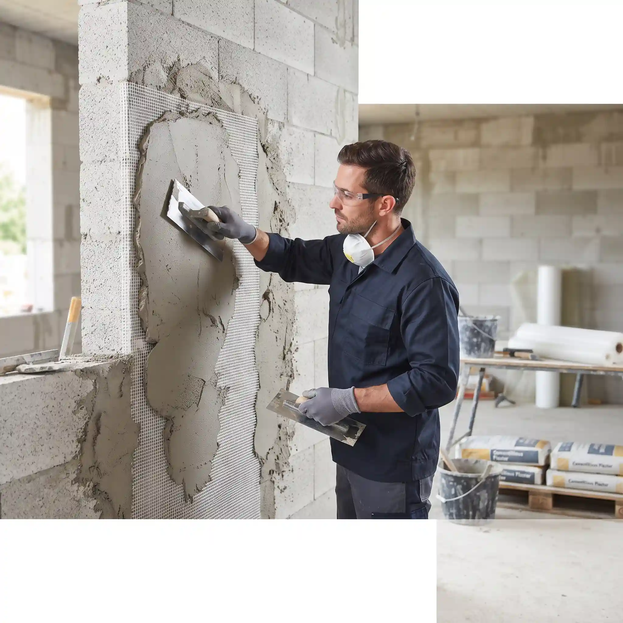 خرید پلاستر پایه سیمانی نوین وال مش برای دیوار و دوام پروژه
